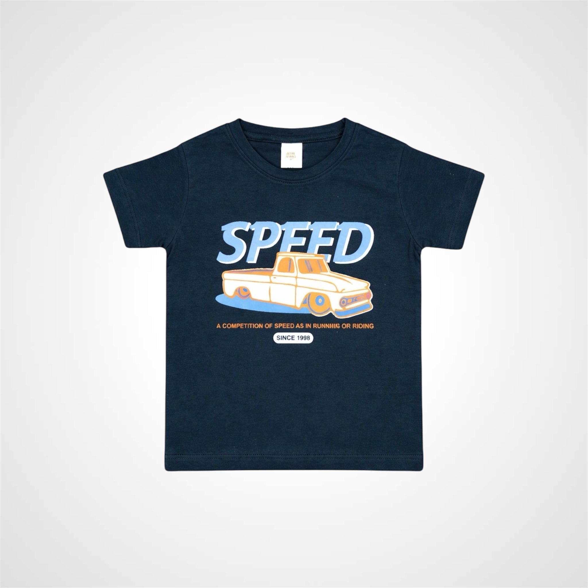 Kids Premium Cotton Graphic T-Shirt - Vintage Speed Truck Design