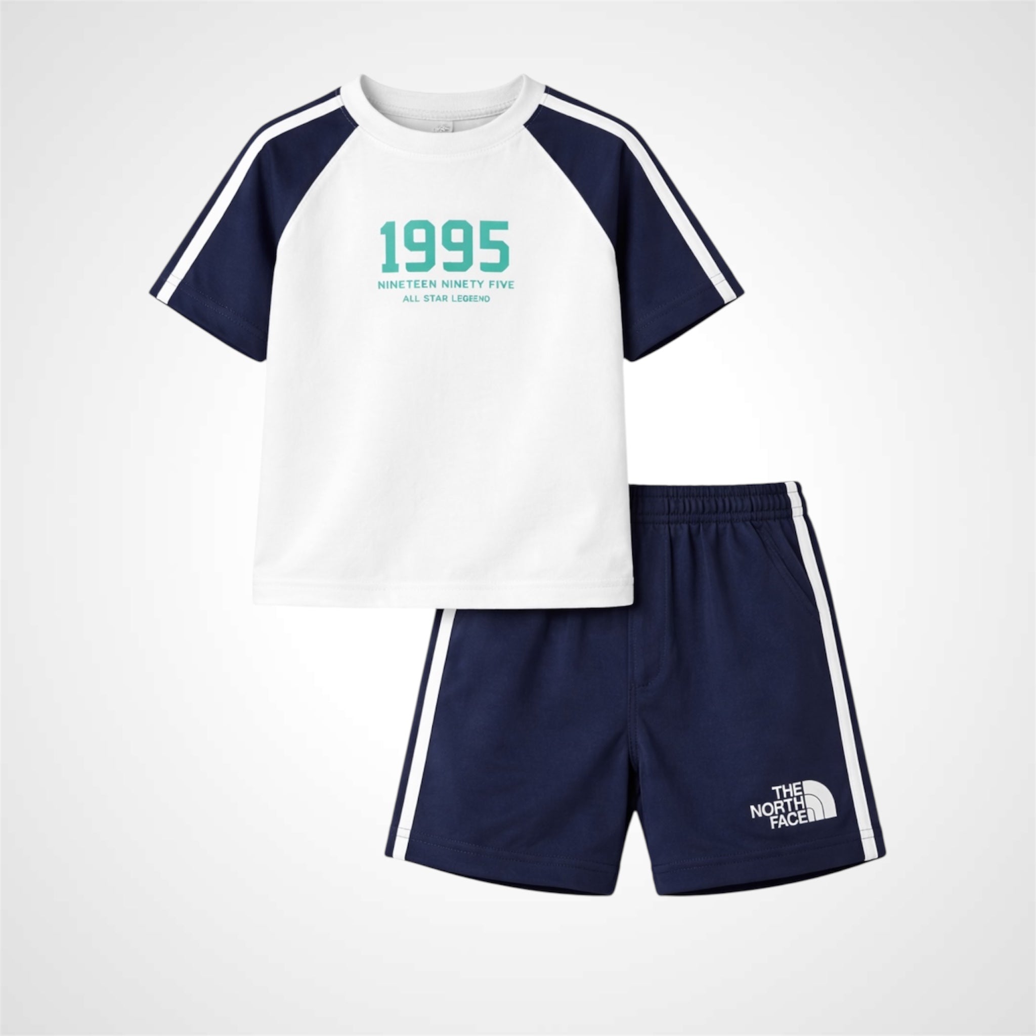 Child wearing Kids Premium Cotton Sporty T-Shirt & Shorts Set 2-Piece Summer Outfit 1.