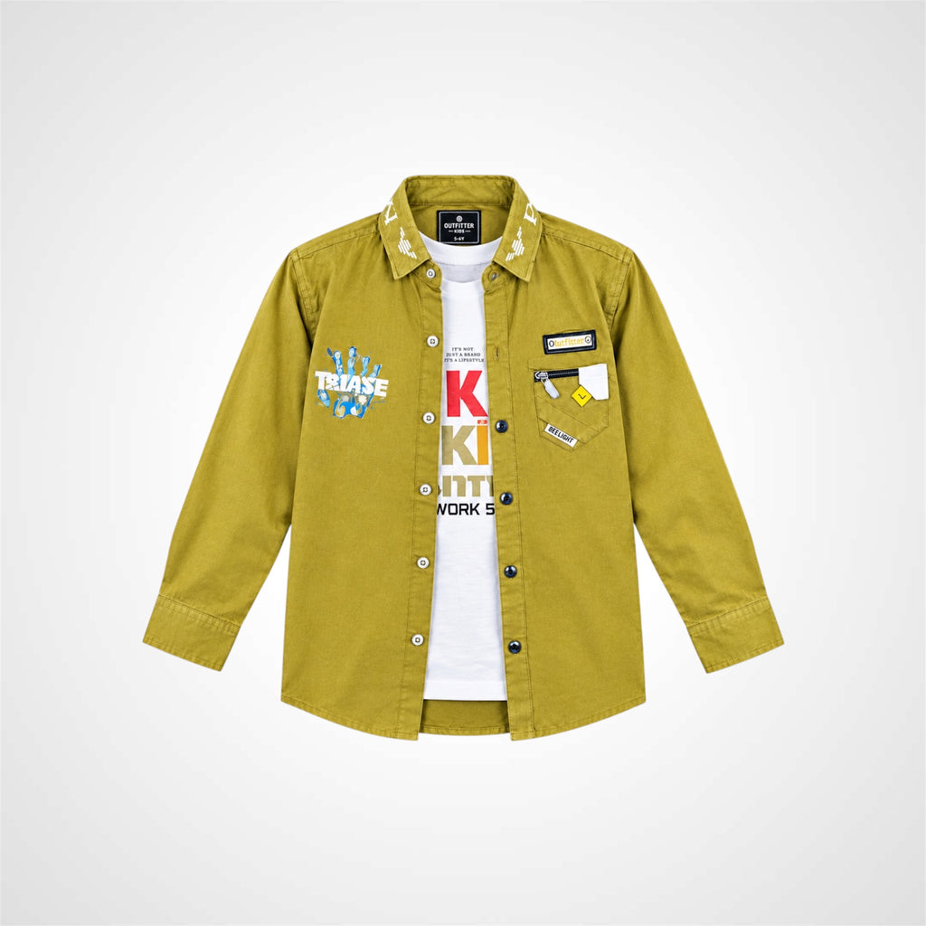 Kids Stylish Shirt | Layered With T-Shirt