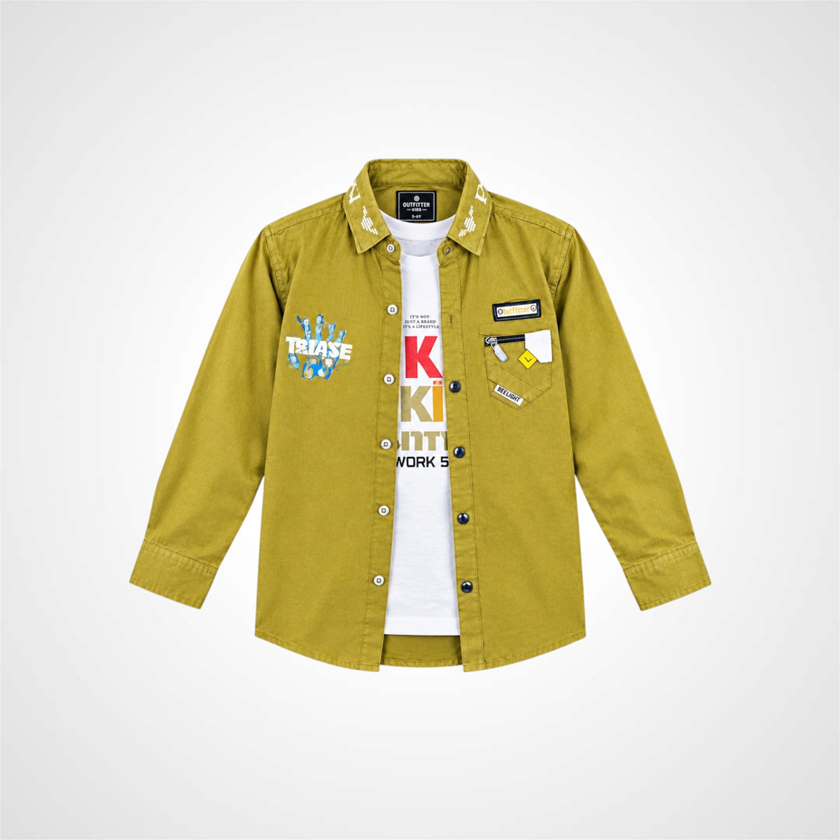 Kids Stylish Shirt | Layered With T-Shirt