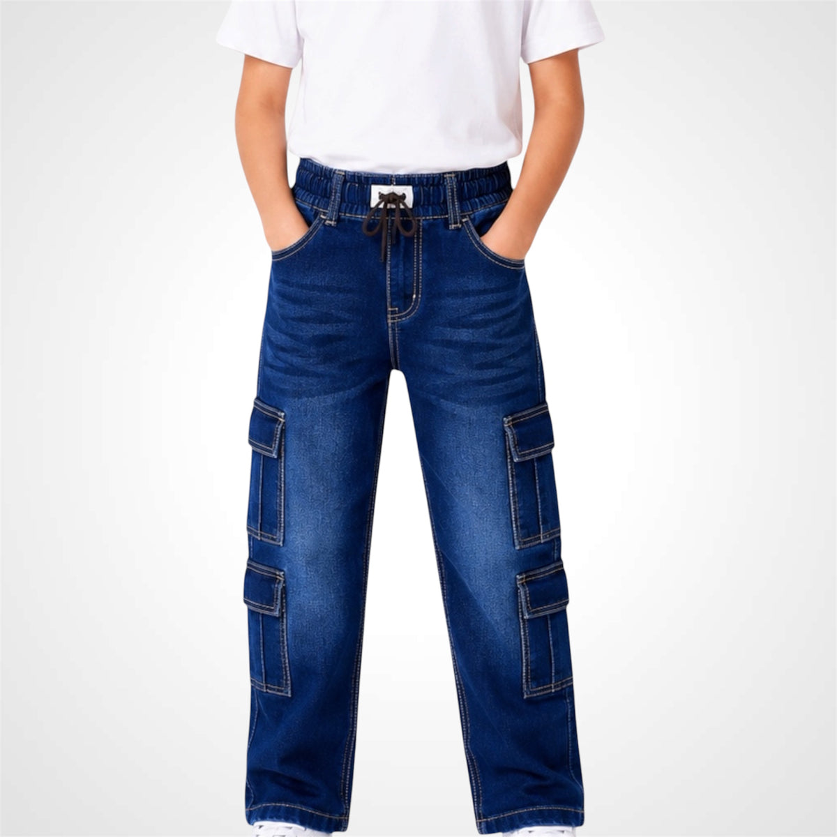 Kids Ultimate Comfort Fit Cargo Pocket Jeans