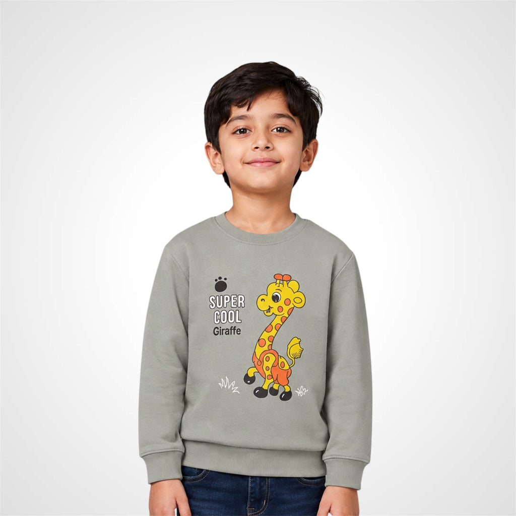 Kids Giraffe Graphic Print Crewneck Sweatshirt