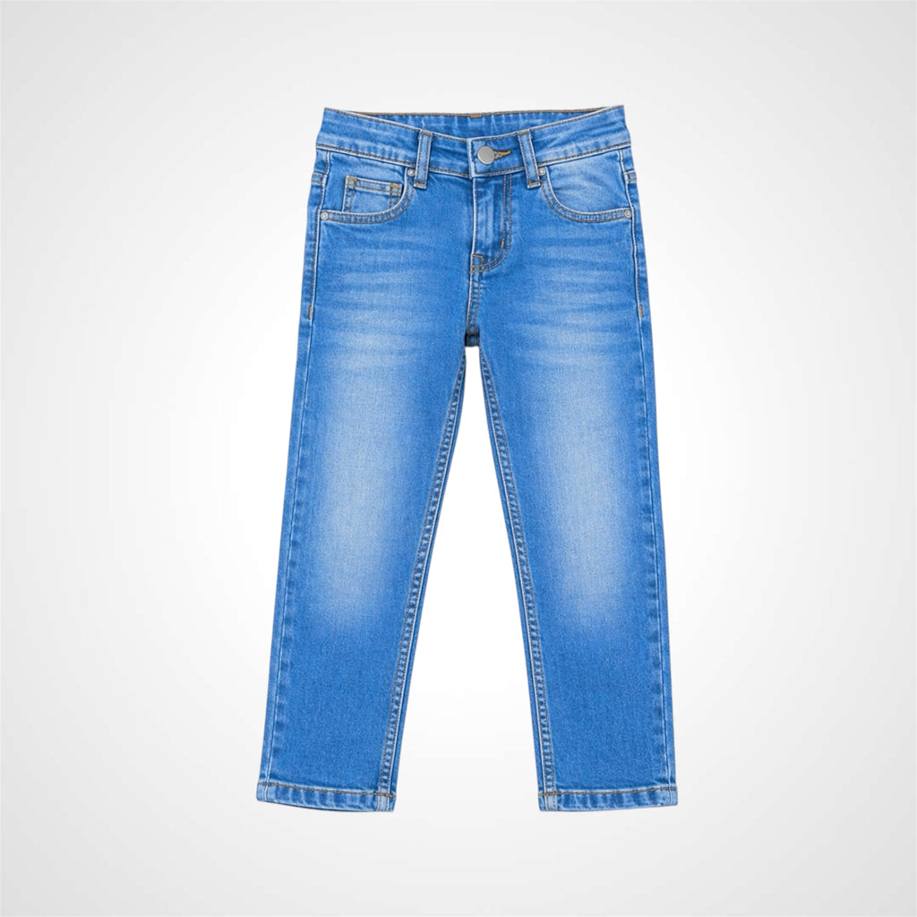 Blue jeans on a white background