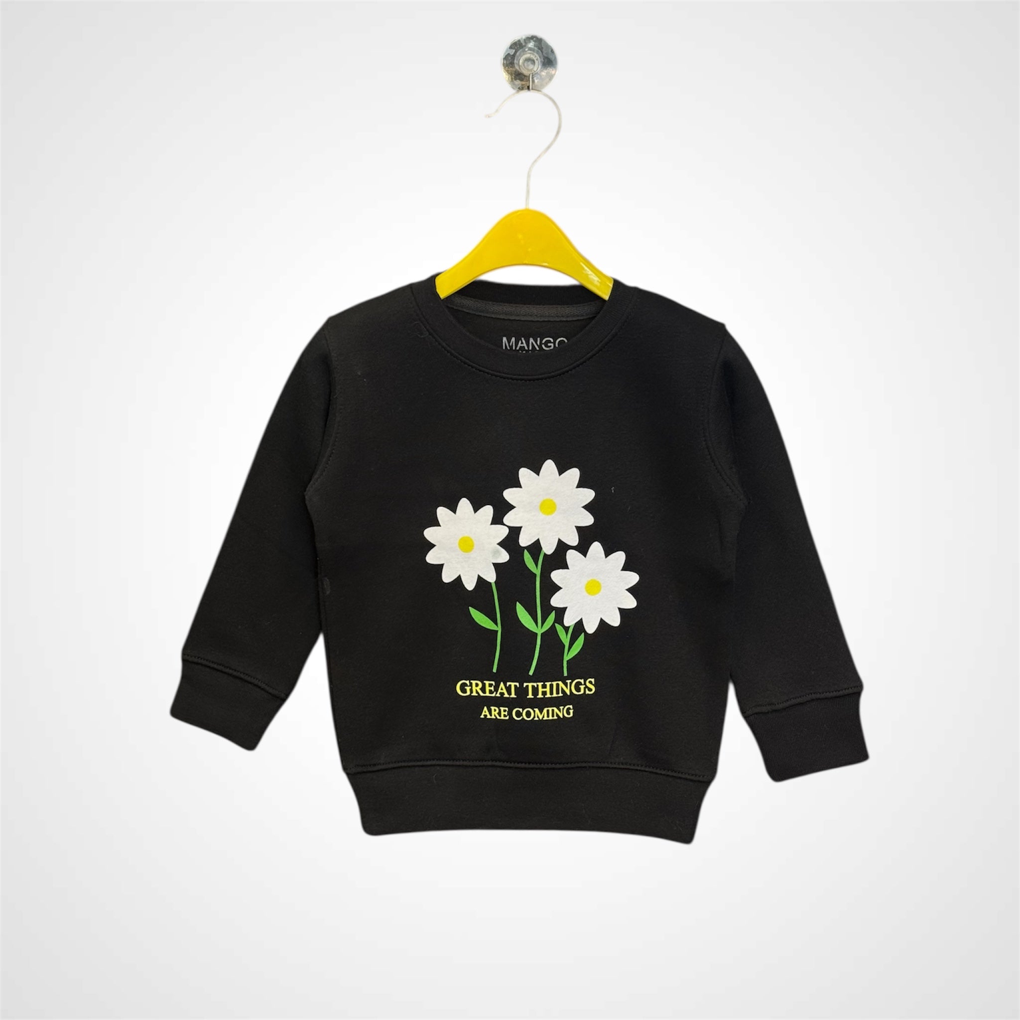 Girls' Classic Crewneck with Daisy Floral Print