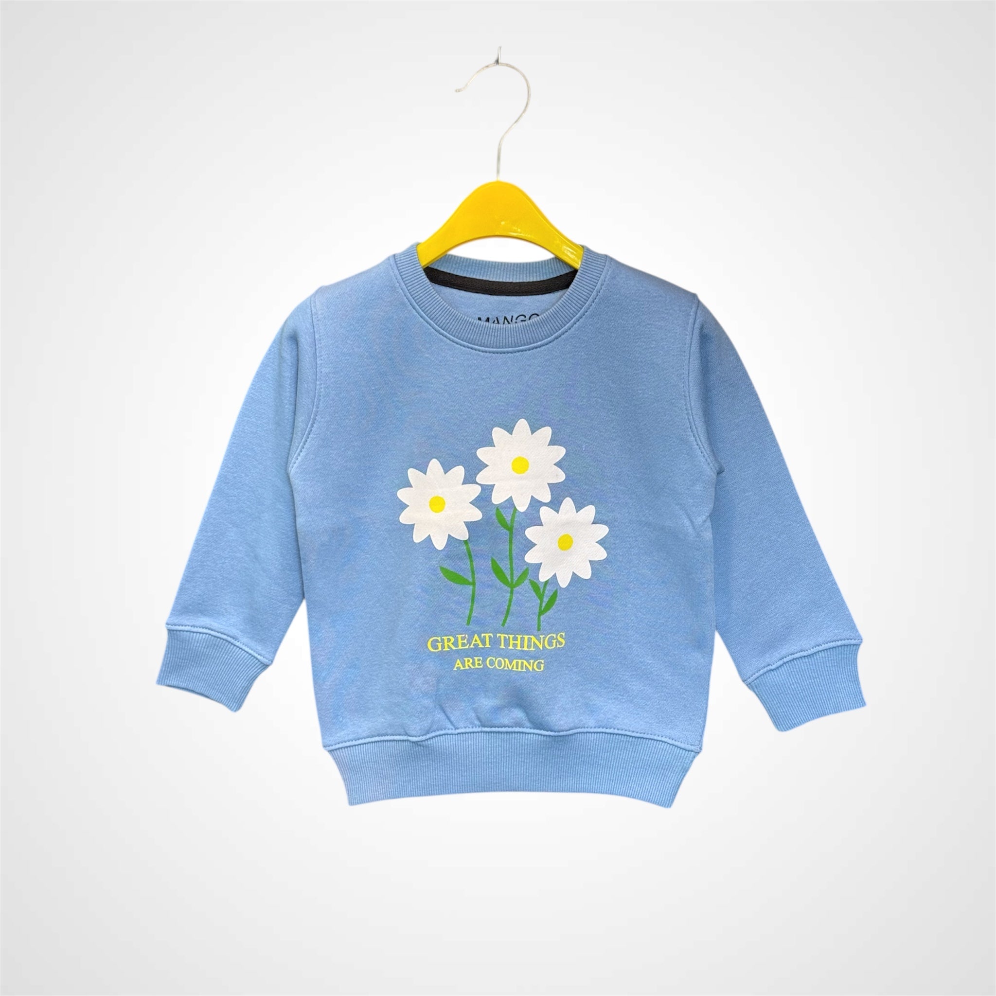 Girls' Classic Crewneck with Daisy Floral Print