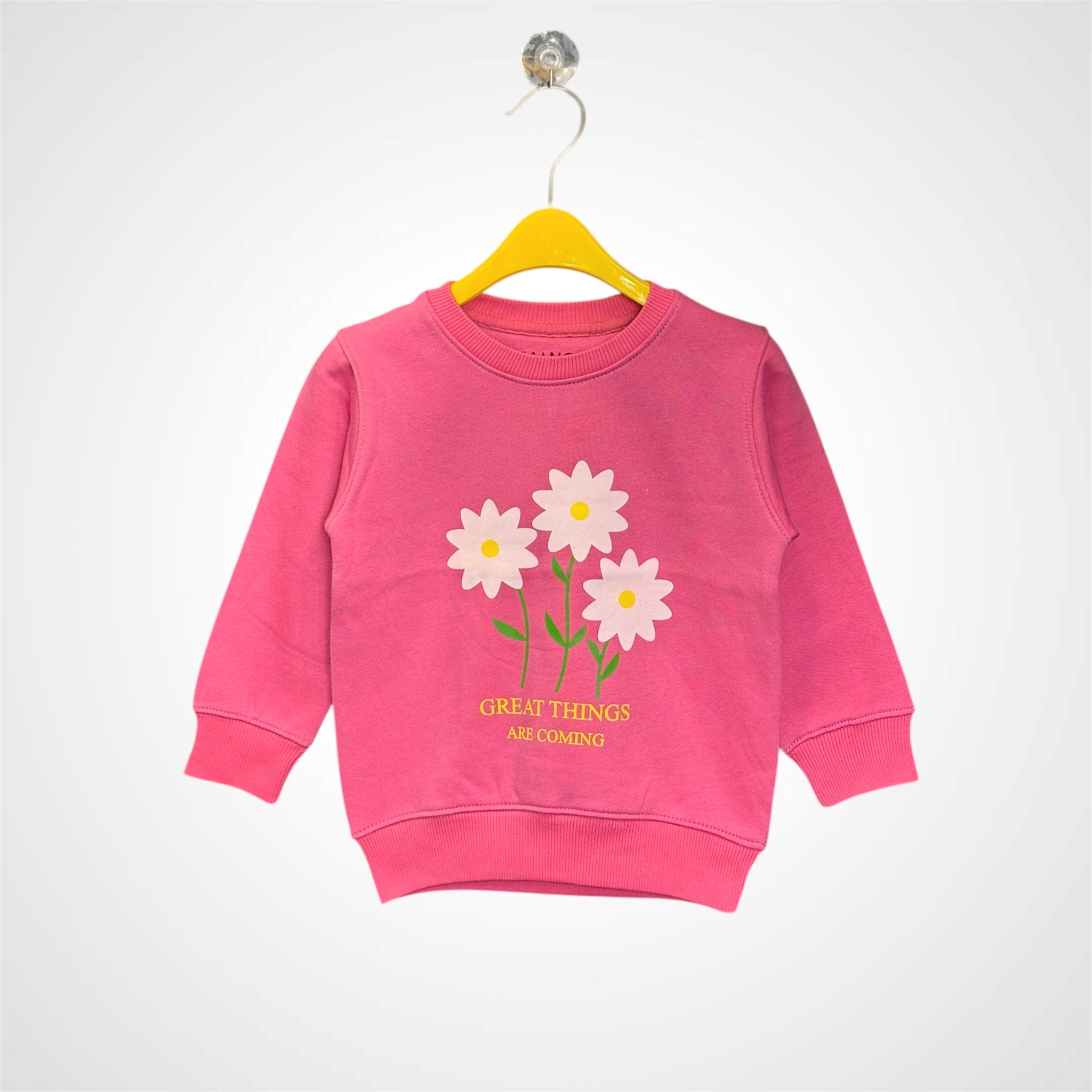 Girls' Classic Crewneck with Daisy Floral Print