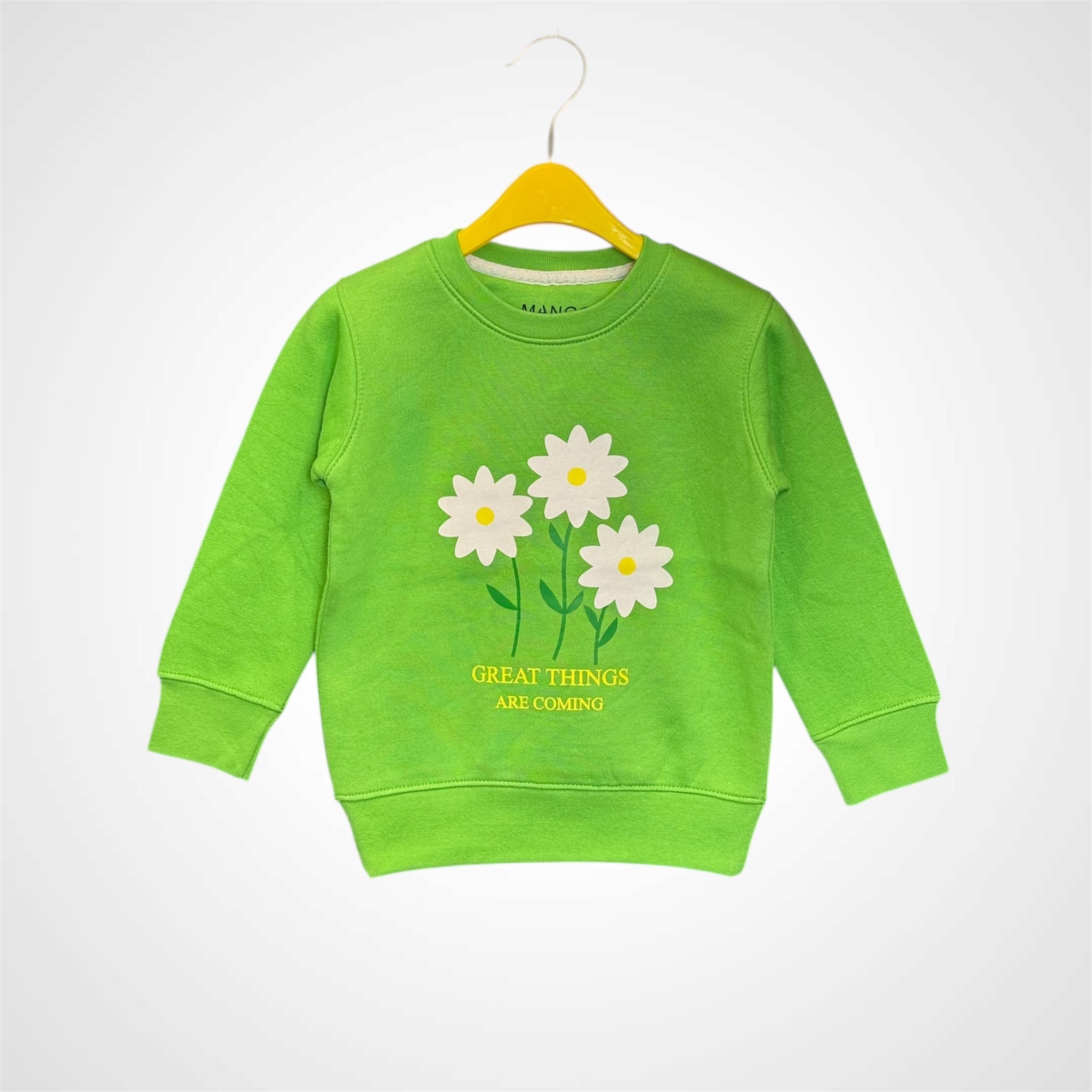 Girls' Classic Crewneck with Daisy Floral Print