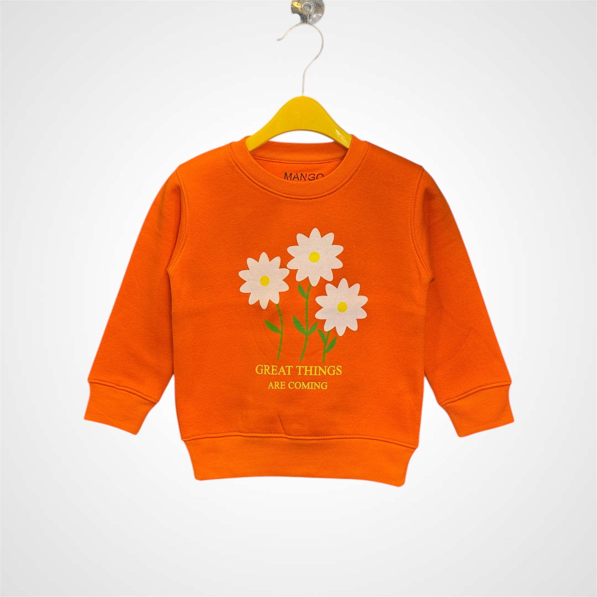 Girls' Classic Crewneck with Daisy Floral Print