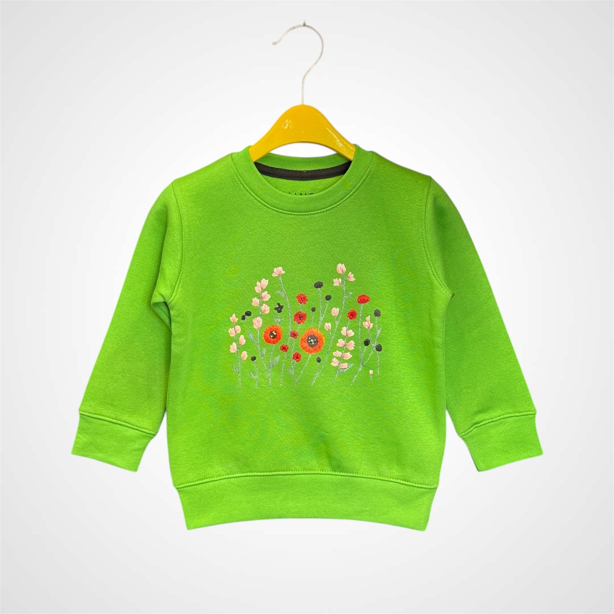 Girls' Delicate Embroidered Wildflower Crewneck Sweatshirt