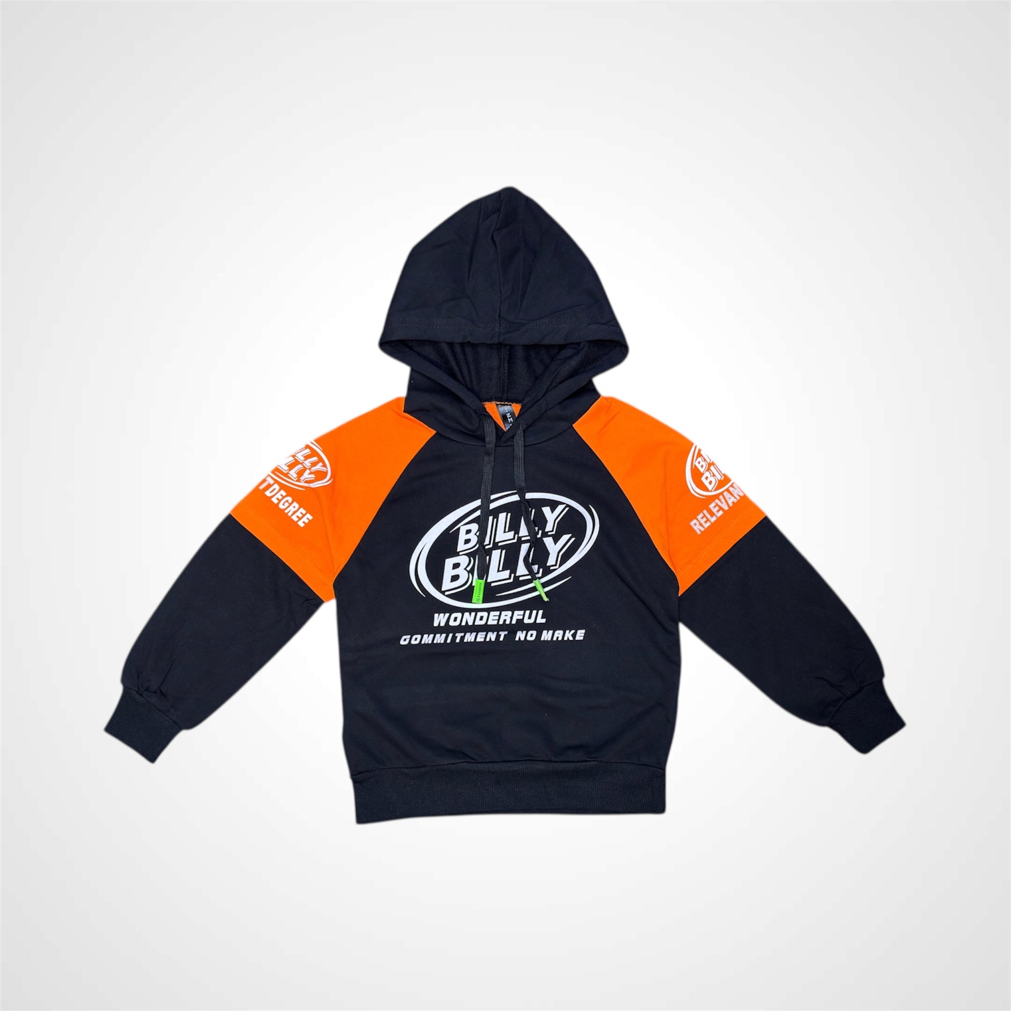 Boys' Graphic Print Raglan Sleeve Hoodie with Contrast Accents