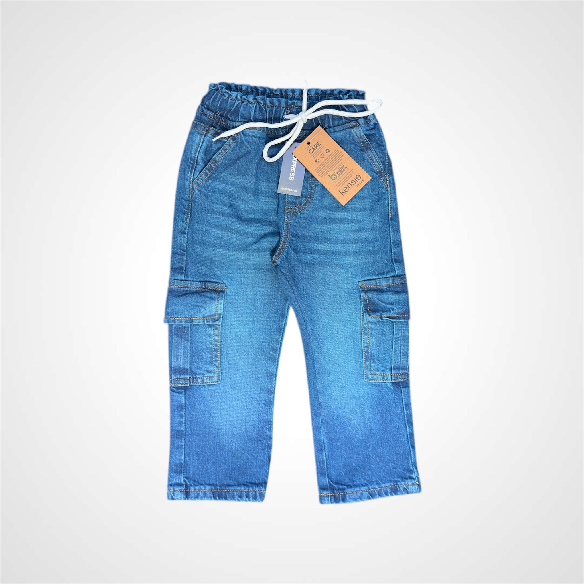 Kids' Baggy Fit Denim Cargo Pants