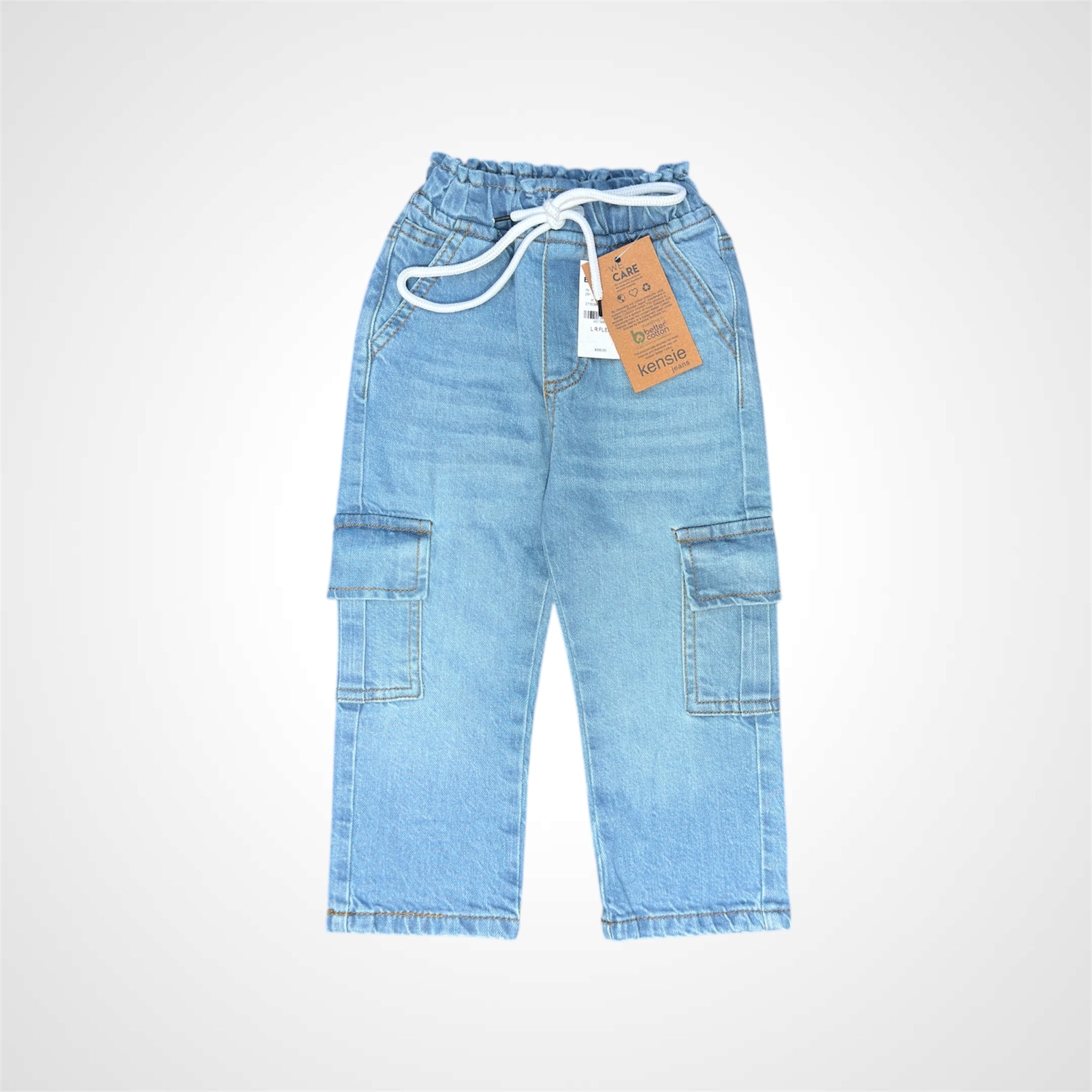 Kids' Baggy Fit Denim Cargo Pants
