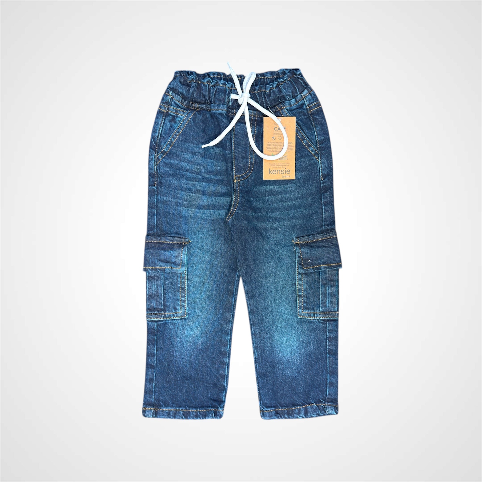 Kids' Baggy Fit Denim Cargo Pants