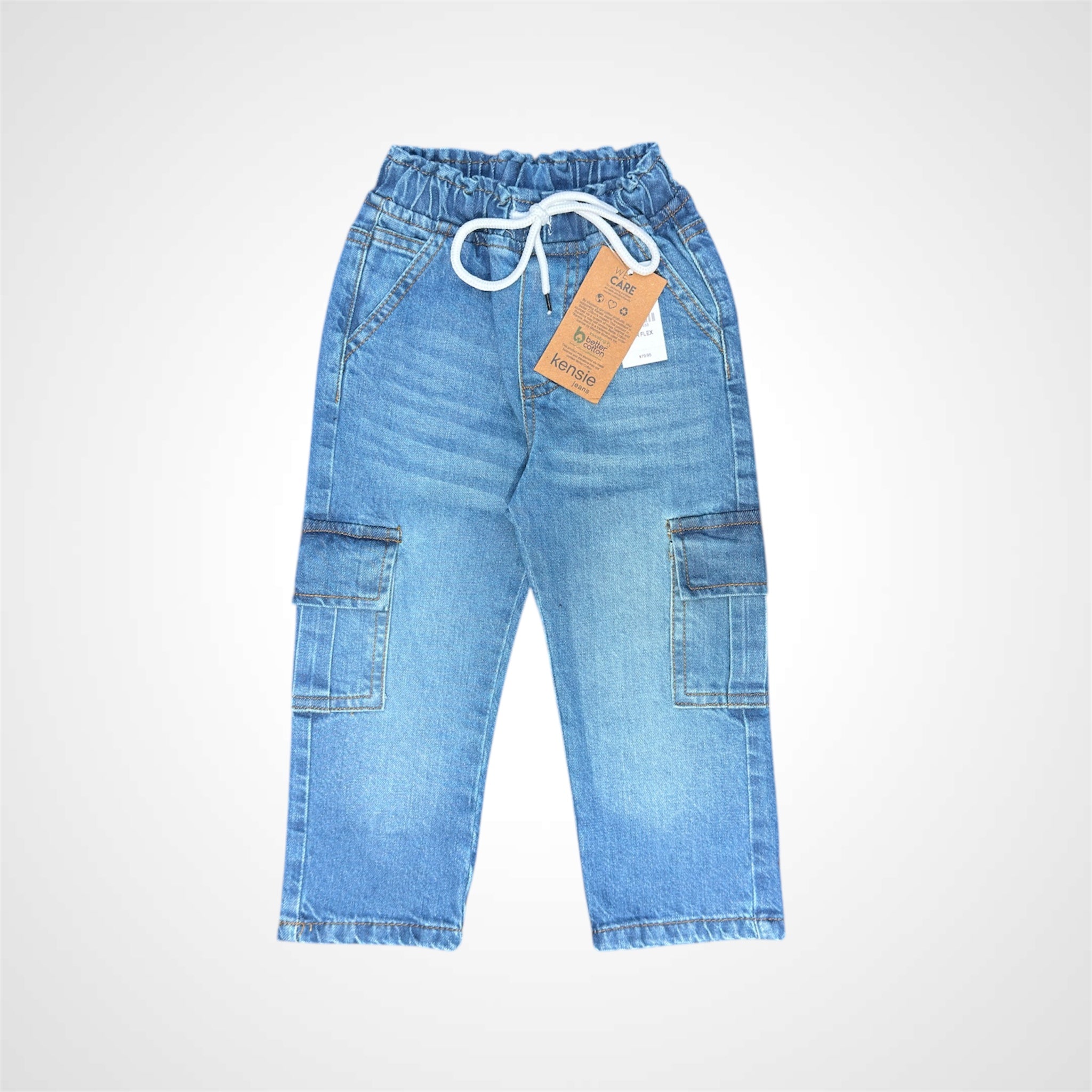 Kids' Baggy Fit Denim Cargo Pants