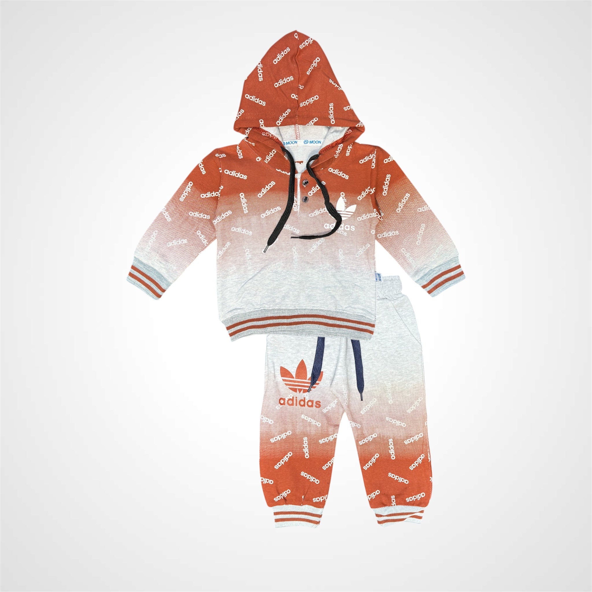 Boys Hooded Tracksuit Set with Gradient Effect