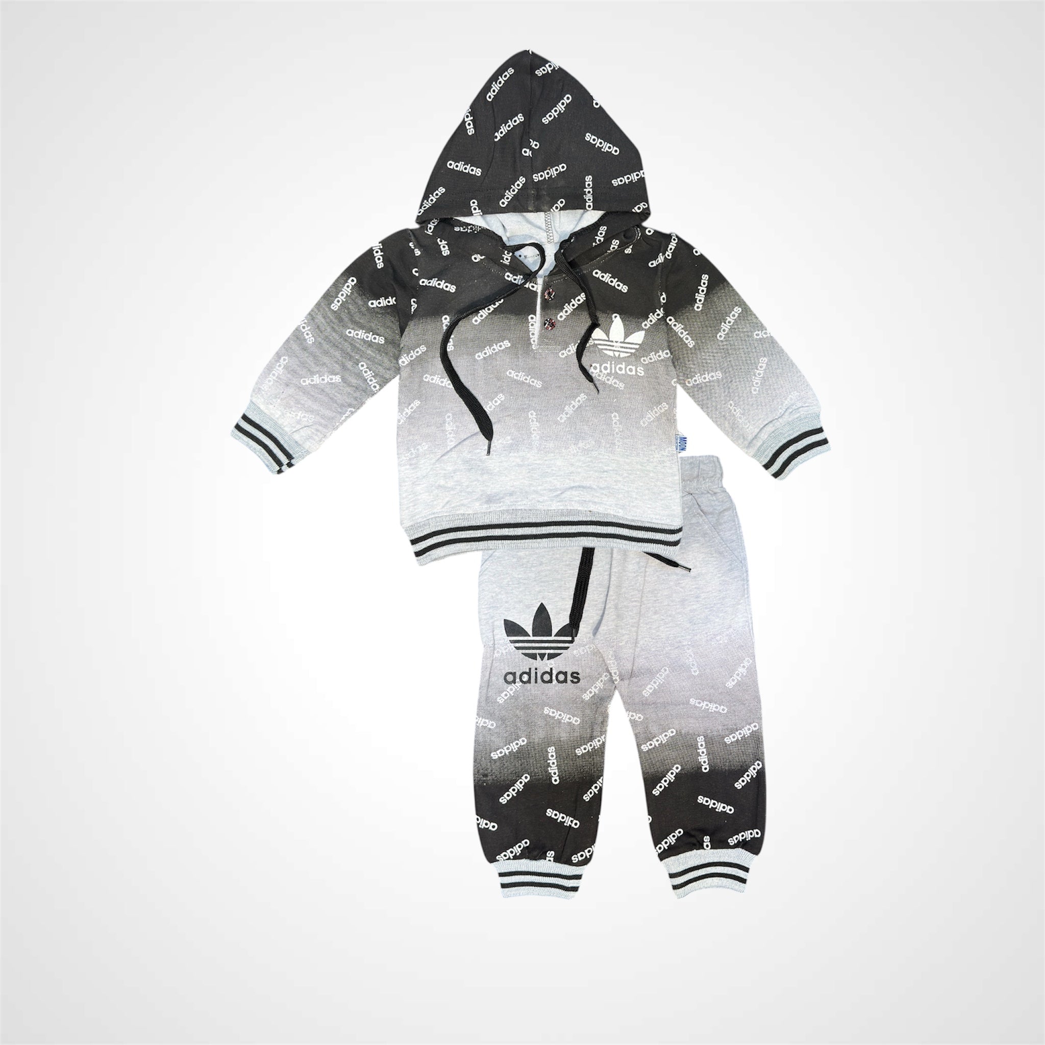 Boys Hooded Tracksuit Set with Gradient Effect
