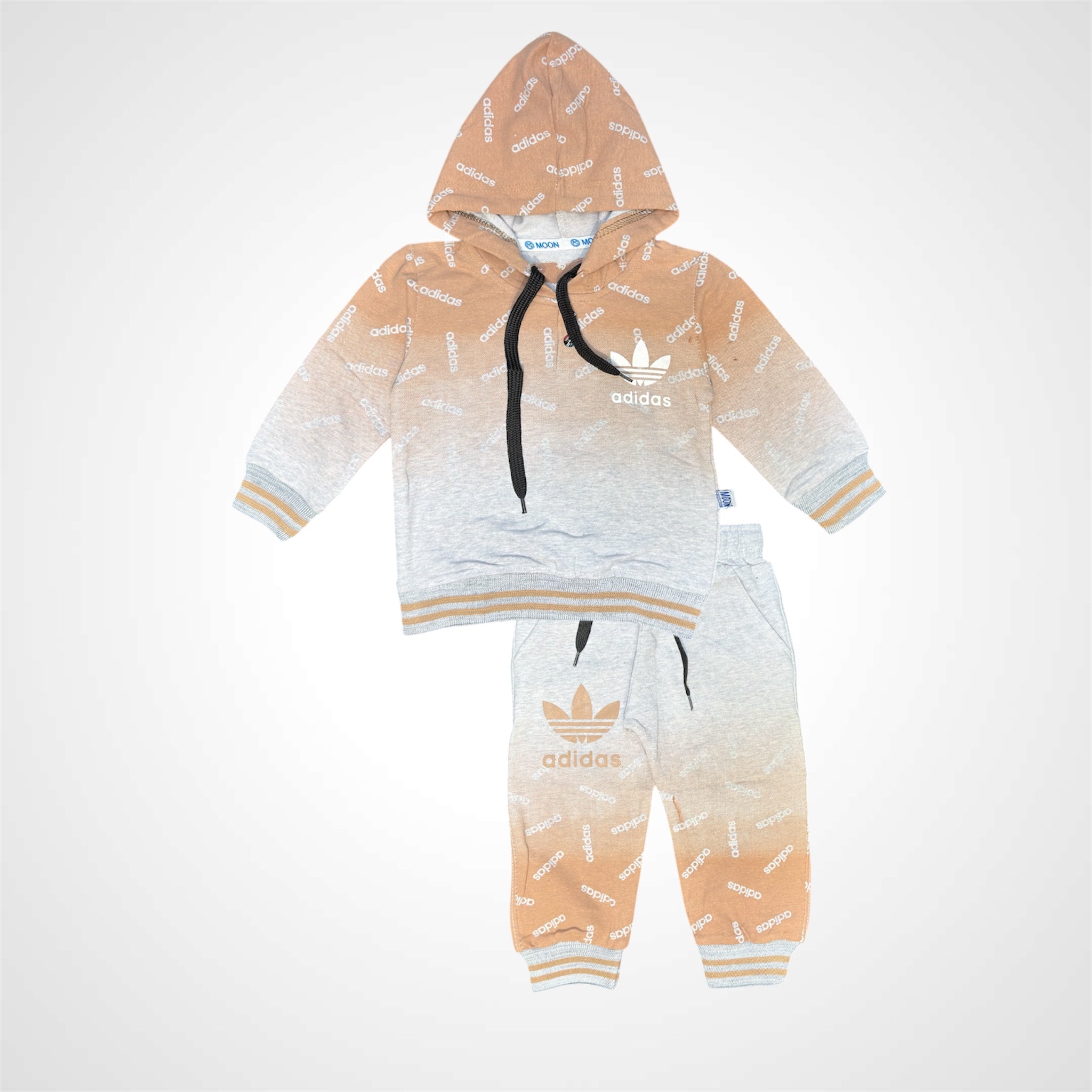 Boys Hooded Tracksuit Set with Gradient Effect