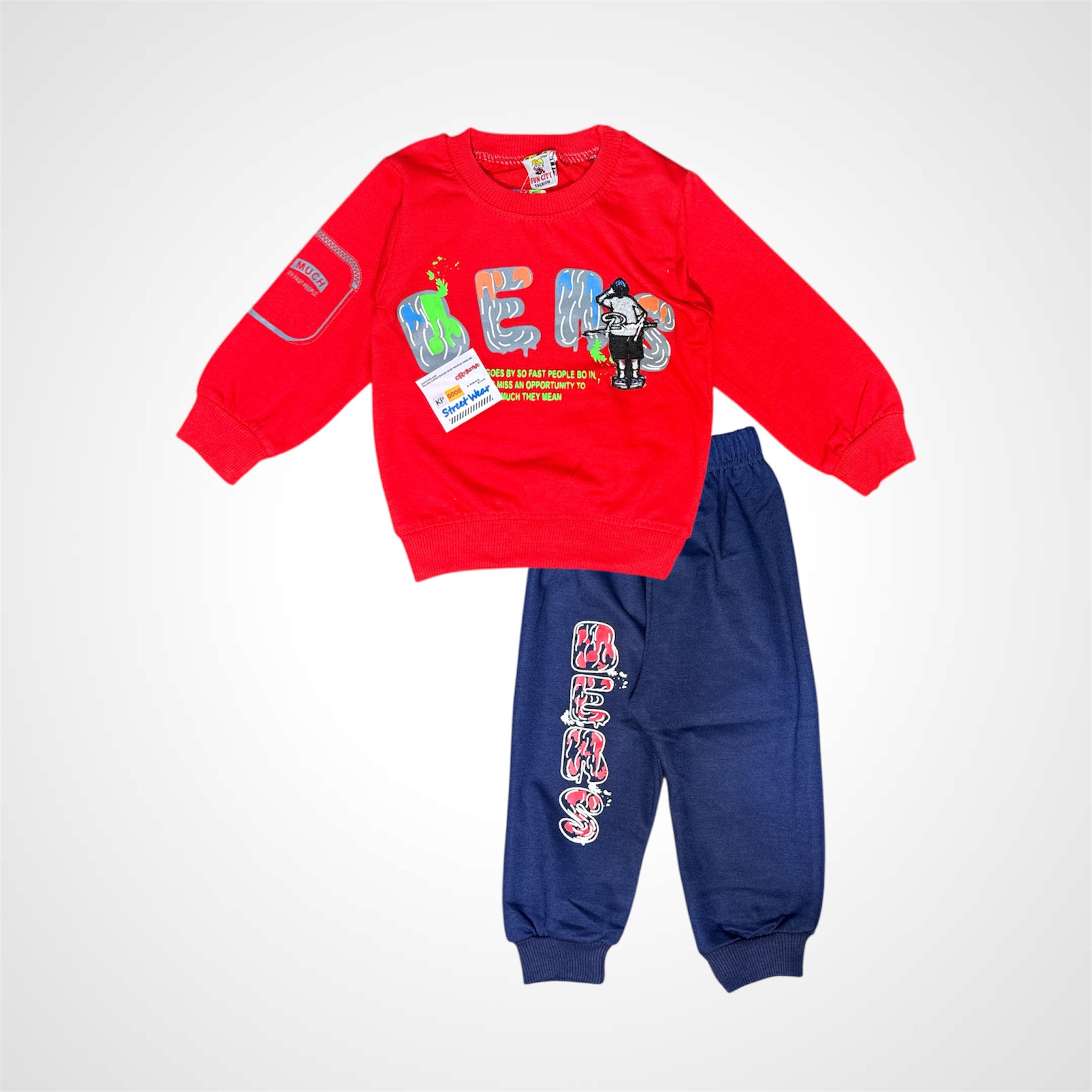 Boys' Bold Graphic Top and Lettered Detail Jogger Set