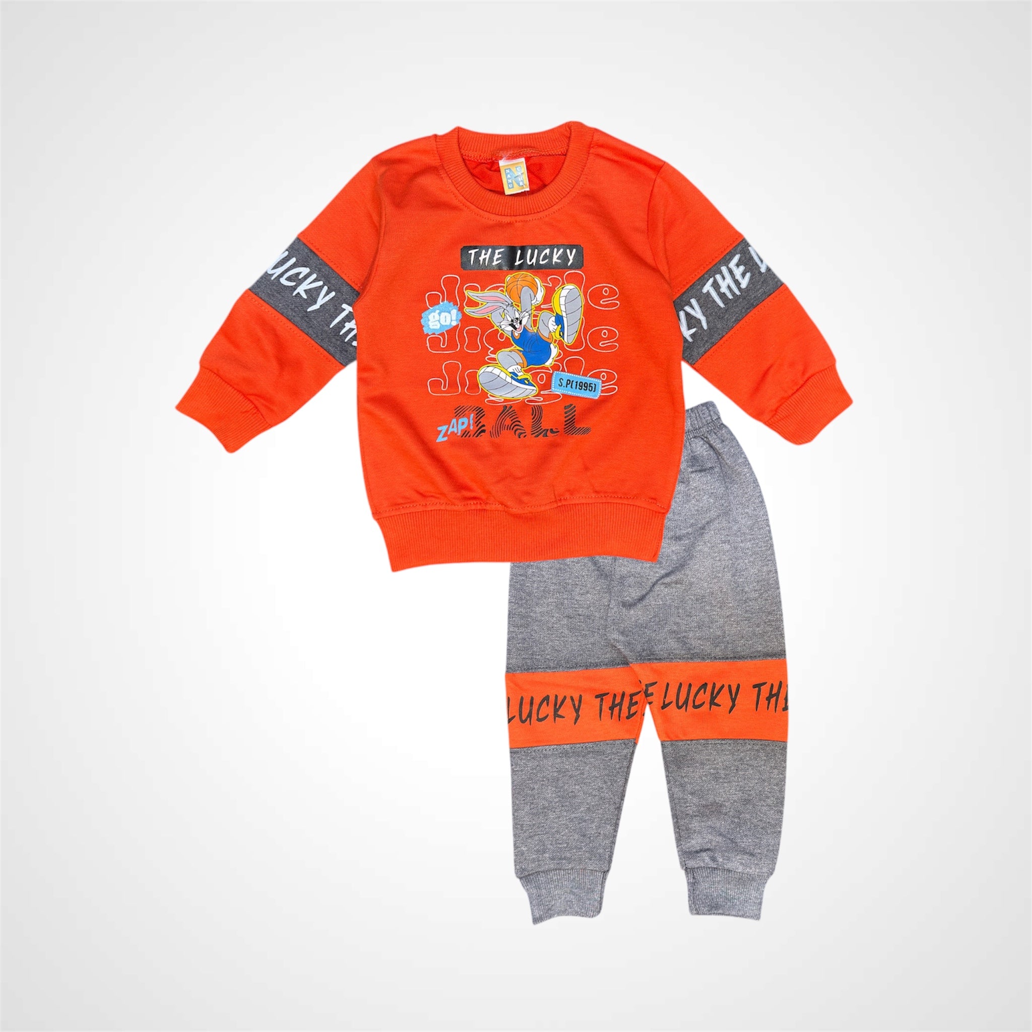 Boys' Graphic Sleeve-Band Sweatshirt and Contrast Panel Jogger Set