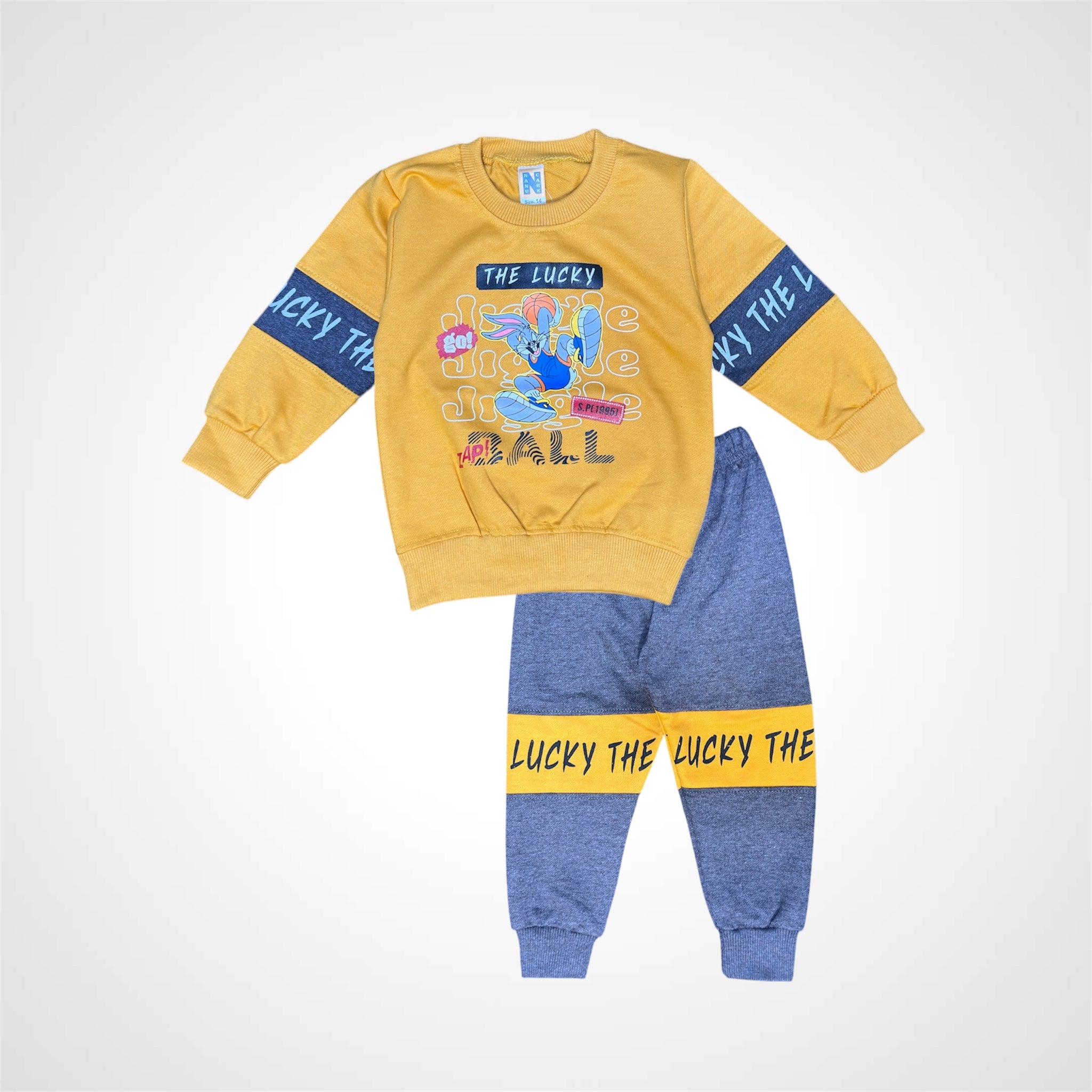 Boys' Graphic Sleeve-Band Sweatshirt and Contrast Panel Jogger Set