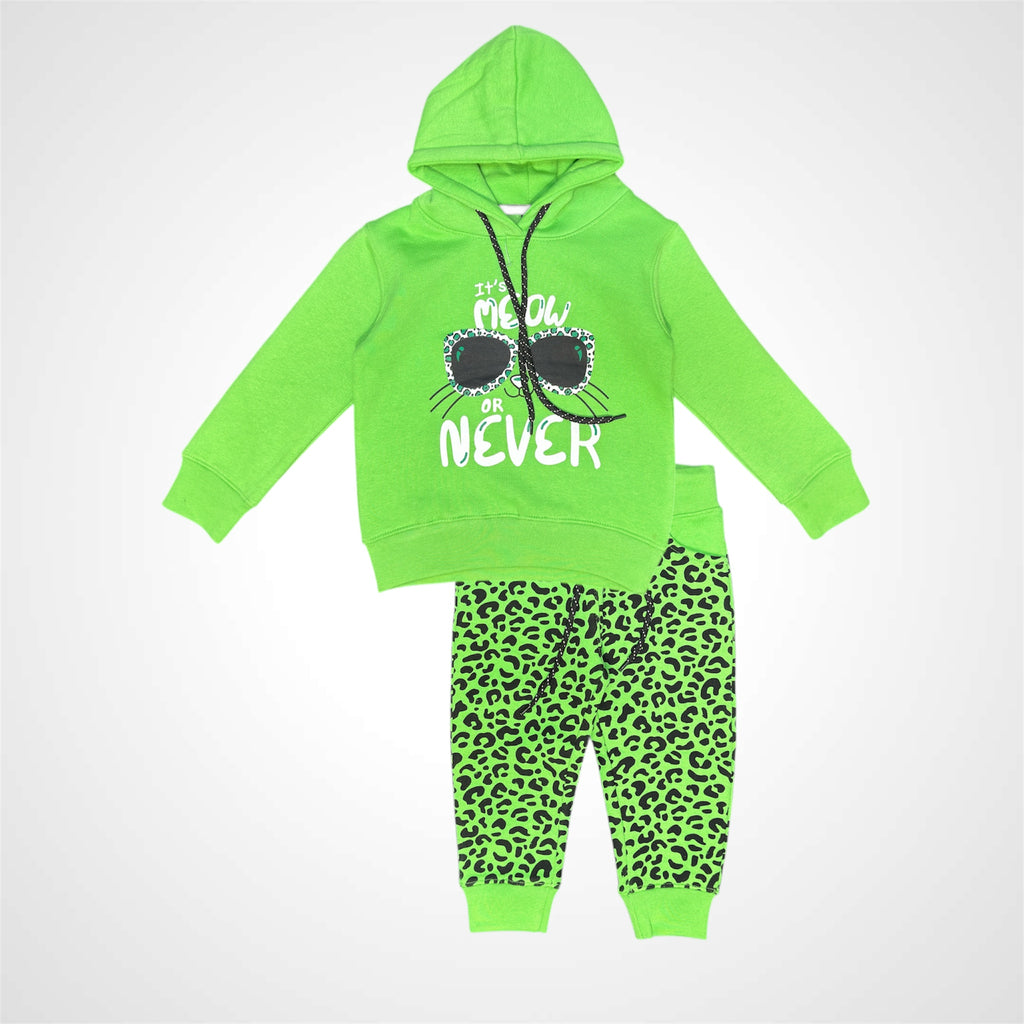 Trendy Kids' Orange 'It's Meow Never' Cat Hoodie