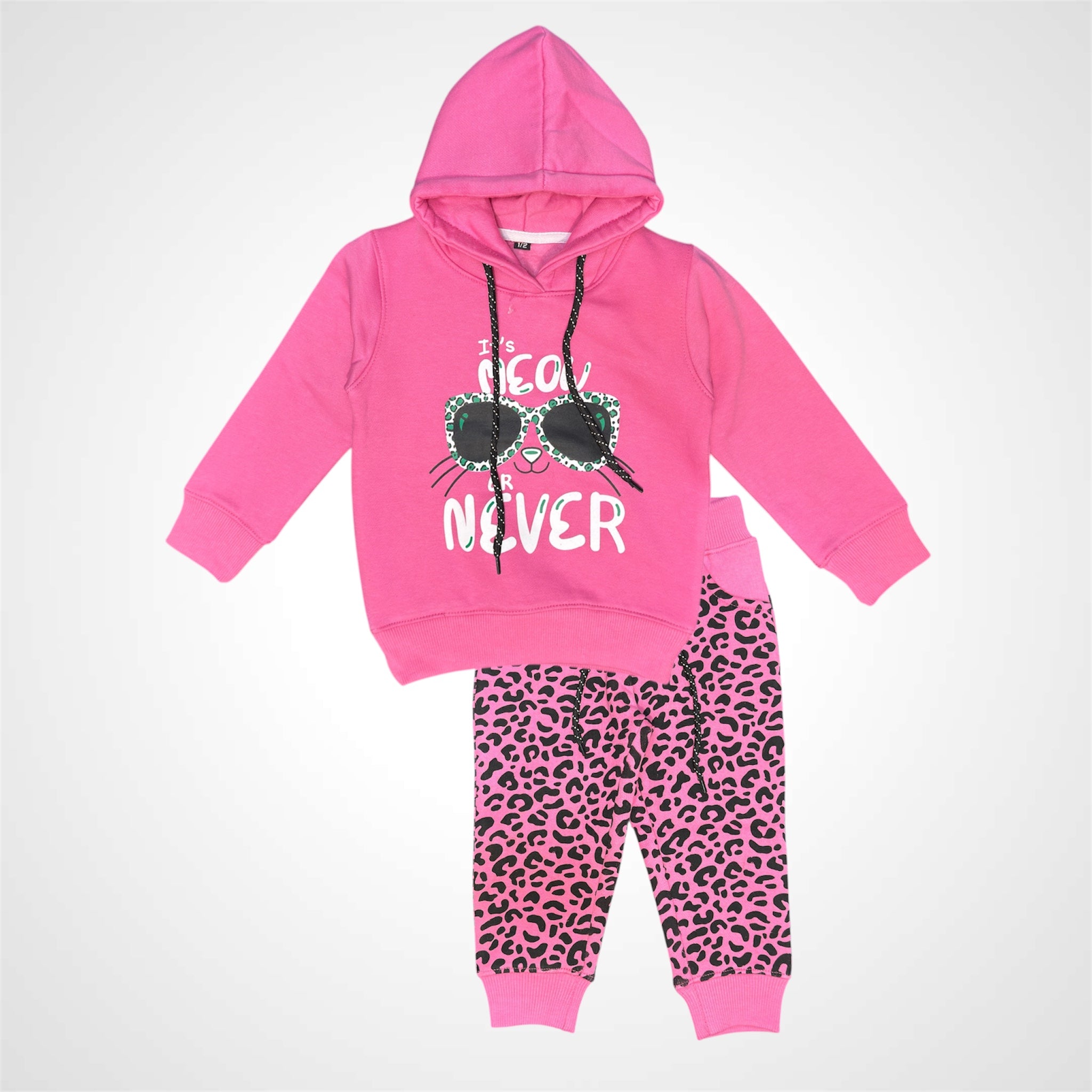 Trendy Kids' Orange 'It's Meow Never' Cat Hoodie