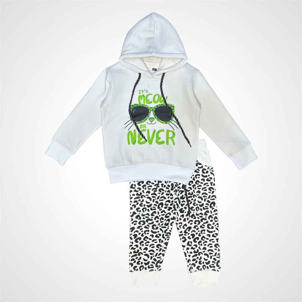 Trendy Kids' Orange 'It's Meow Never' Cat Hoodie