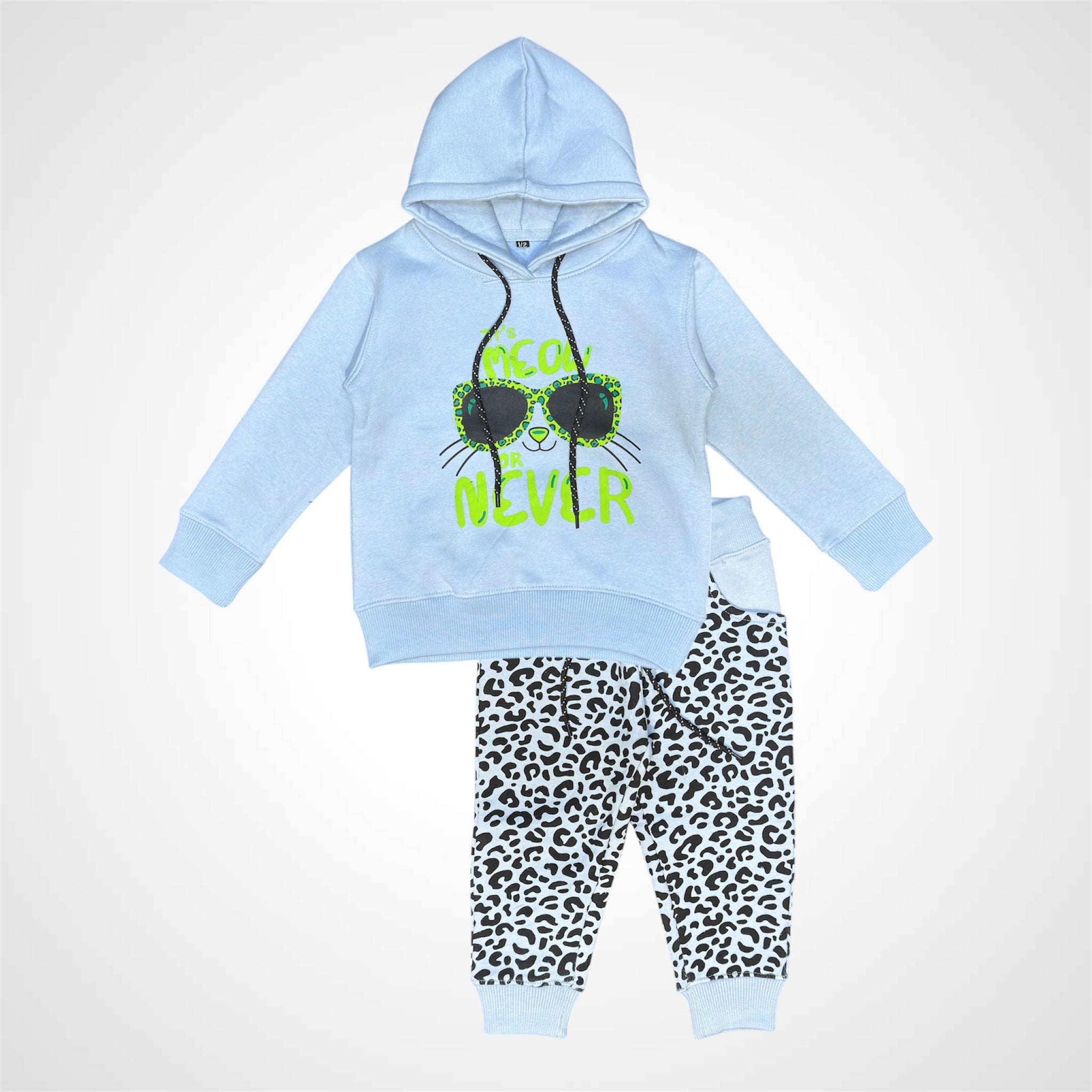 Trendy Kids' Orange 'It's Meow Never' Cat Hoodie