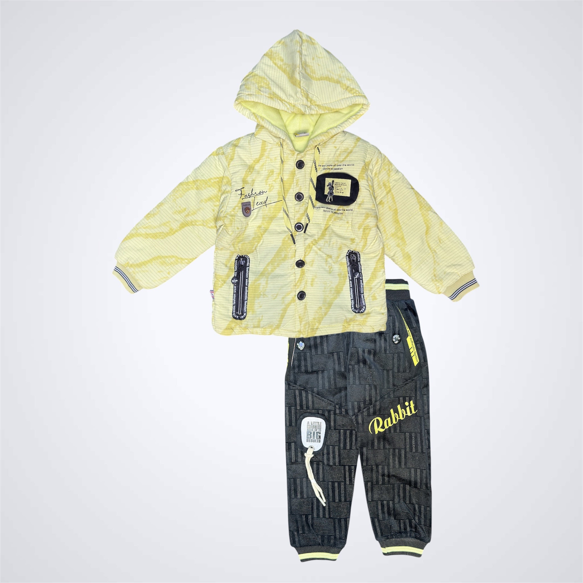 Boys' Hooded Zip-Up Jacket and Graphic Print Jogger Set