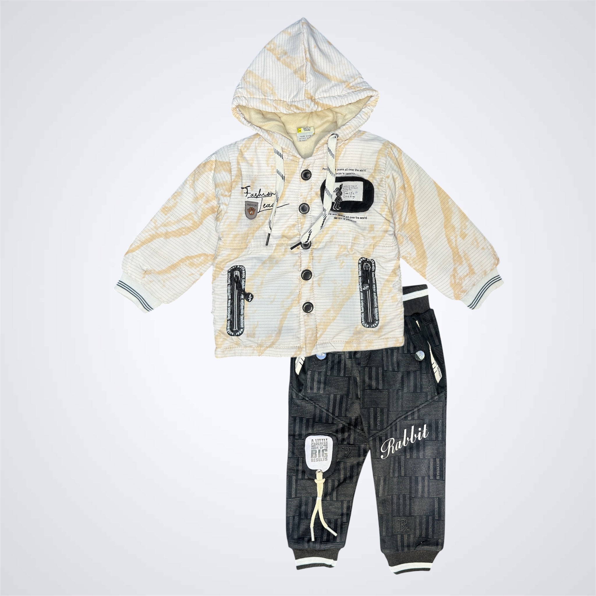Boys' Hooded Zip-Up Jacket and Graphic Print Jogger Set