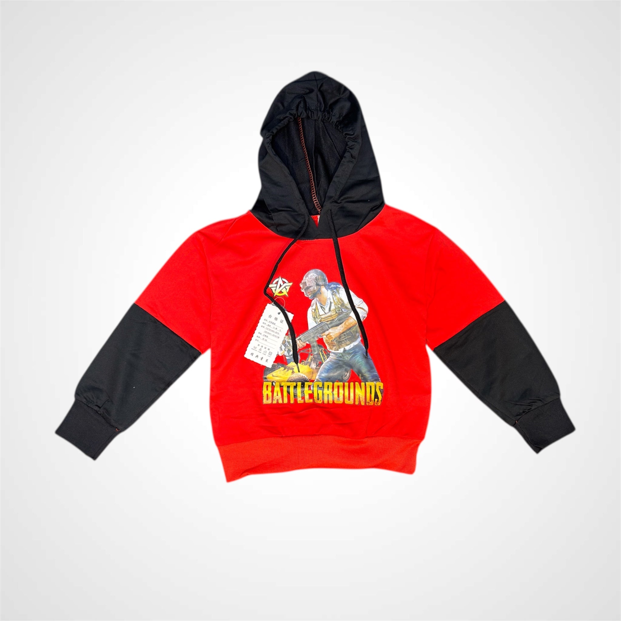 Kids' Red & Black PUBG Inspired Pullover Sweatshirt