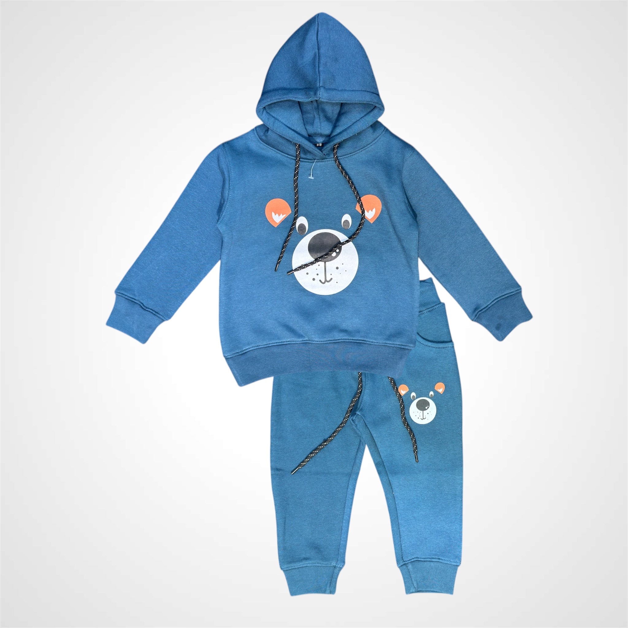 Toddler Navy Blue Bear Character Sweatshirt & Pant Set