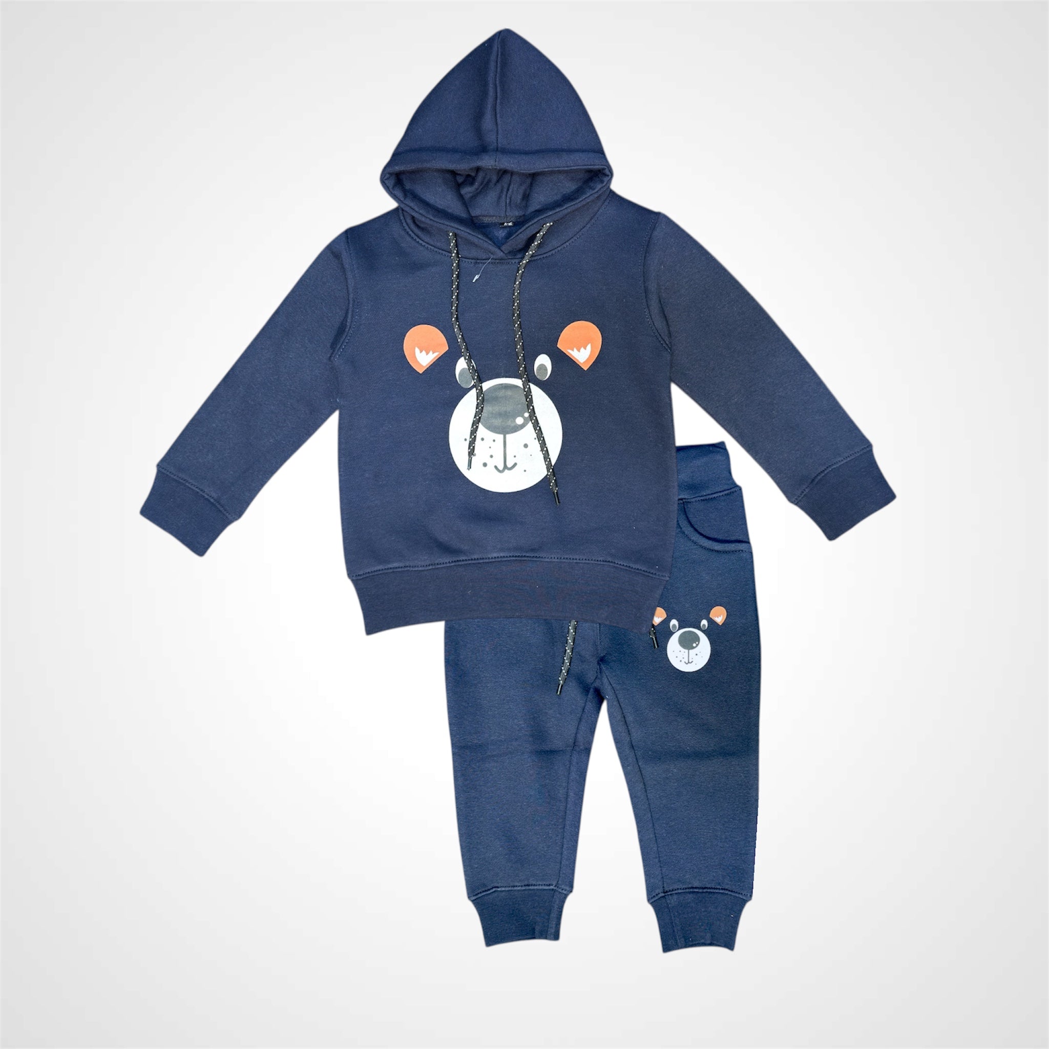 Toddler Navy Blue Bear Character Sweatshirt & Pant Set