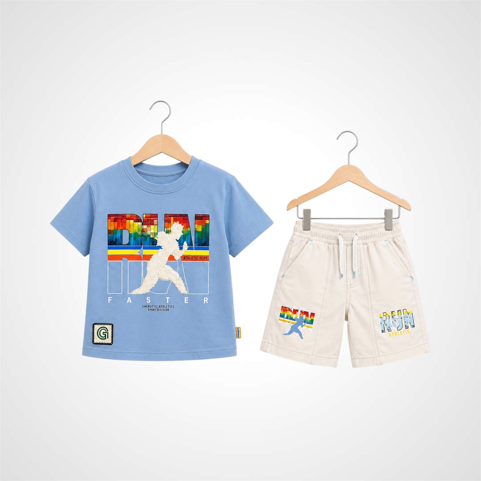 Premium Boys Graphic T-Shirt & Shorts Set - Casual Cotton Summer Outfit