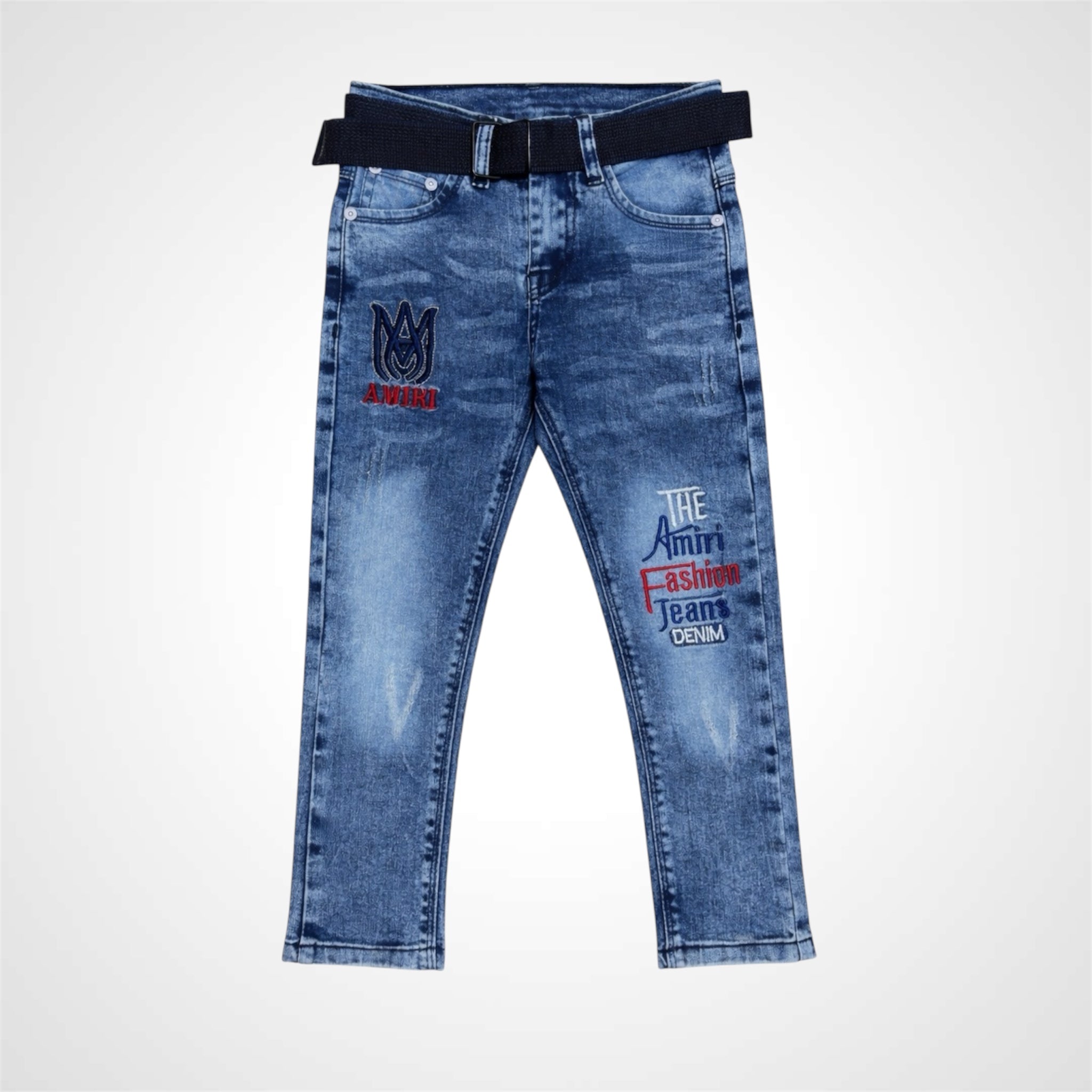 Premium Fashion Comfort Fit Jeans with Webbing Belt