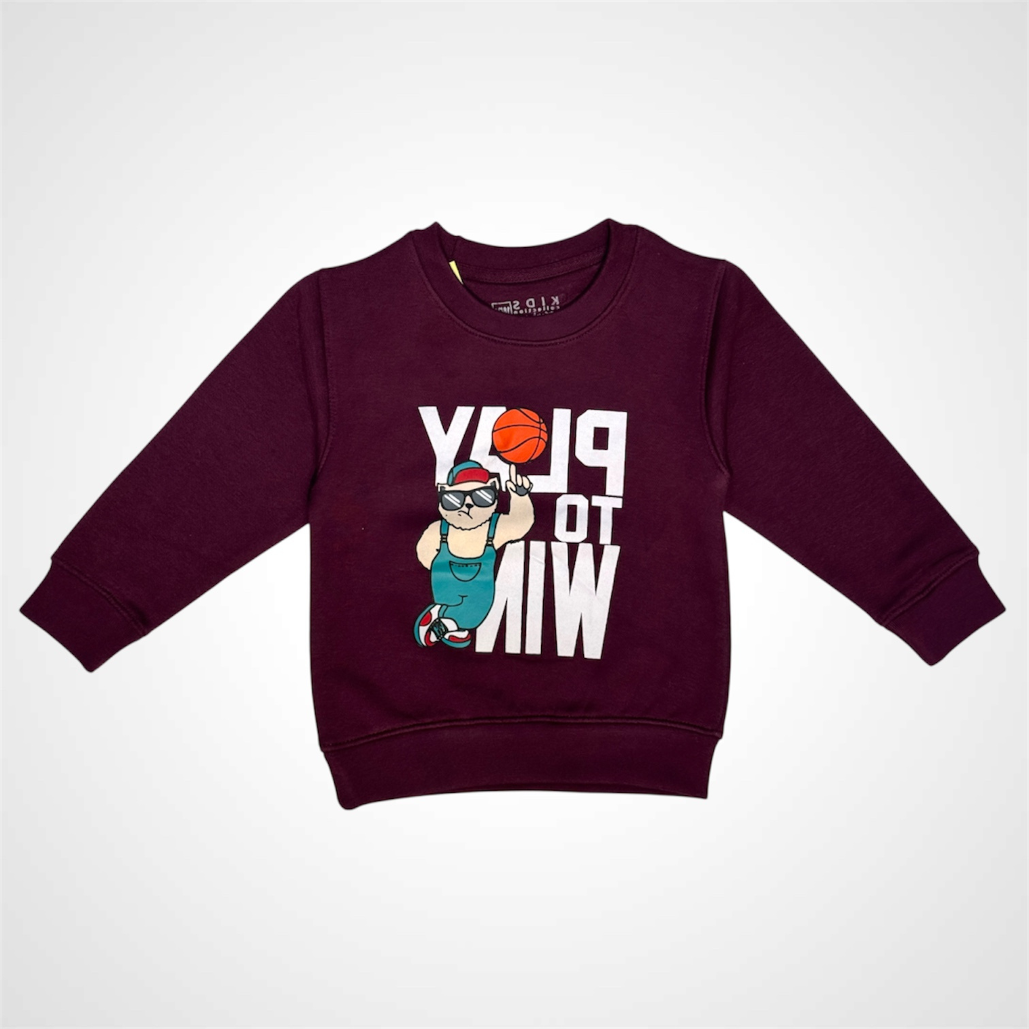 Boys' Burgundy Crewneck Sweatshirt
