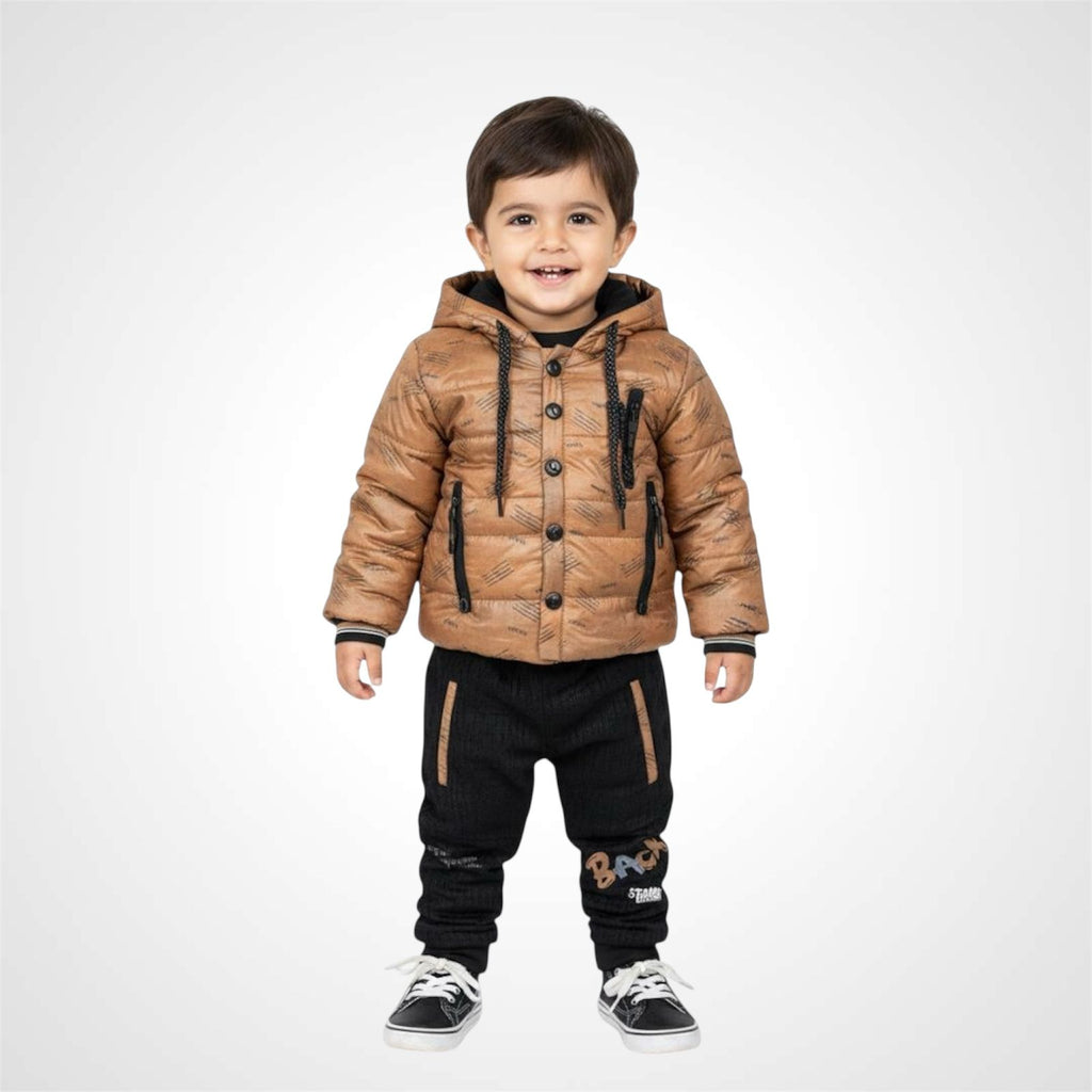 Toddler Boys' Hooded Puffer Jacket and Corduroy Jogger Set