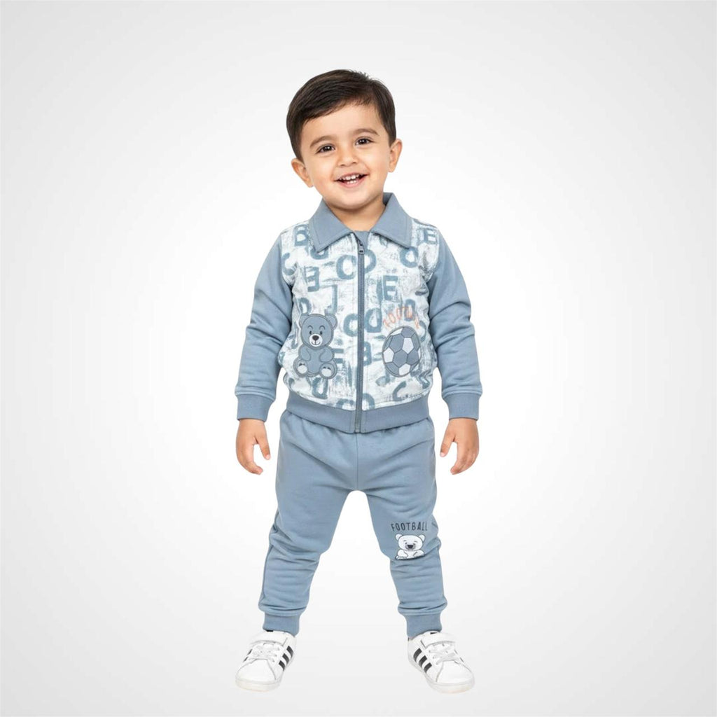 Toddler Boys 3-Pc Football Bear Tracksuit | Warm Winter Set