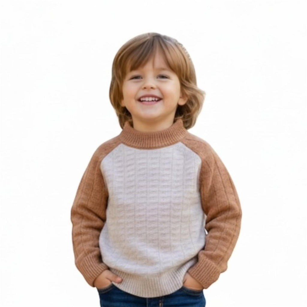 Cozy Knit Two-Tone Kids' Sweater