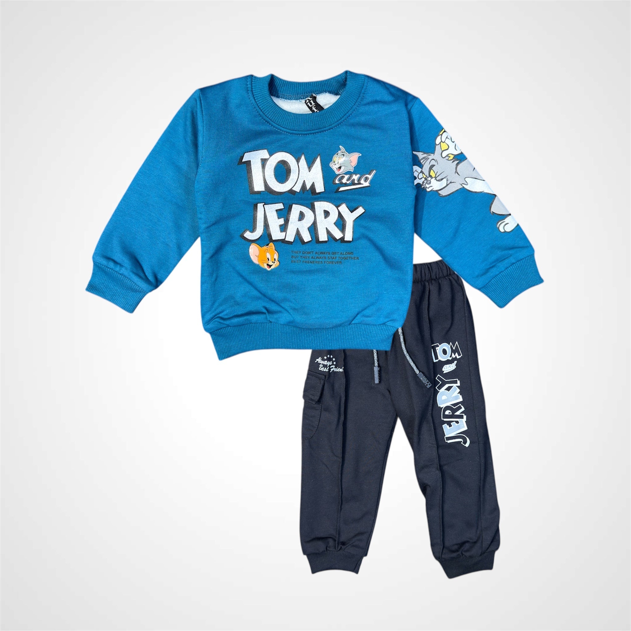 Kids SuitsATM JEANSoption1Children's Cozy Tom and Jerry Cartoon Theme Pullover Top and Jogger Set - ATM JEANS