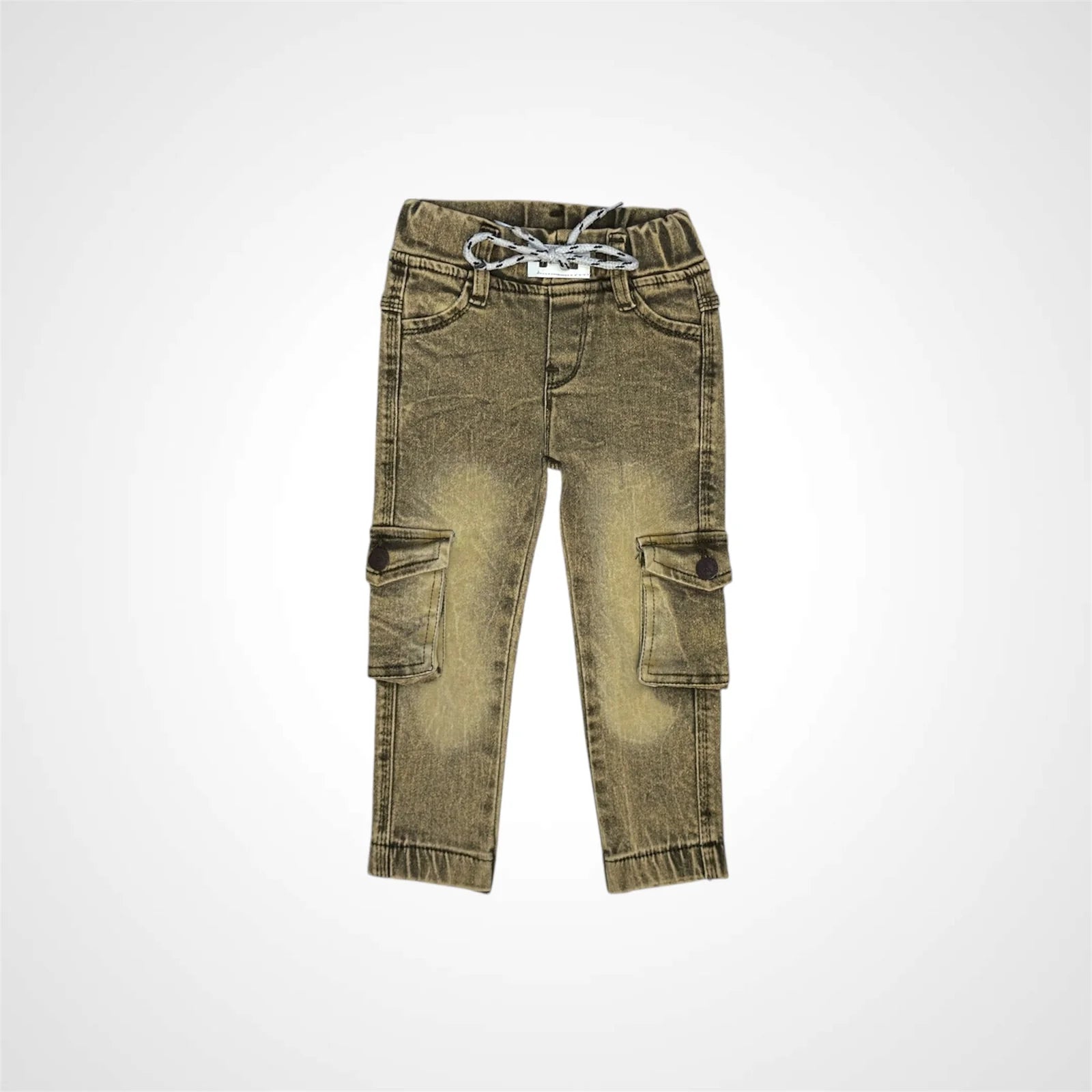 Trendy Washed Denim Cargo Pants for Kids