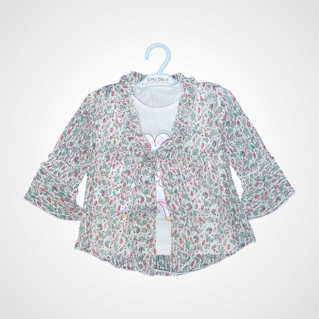 Kids SuitsATM JEANSoption1Summer Fun Ruffled Shrug and Tee Combo - ATM JEANS