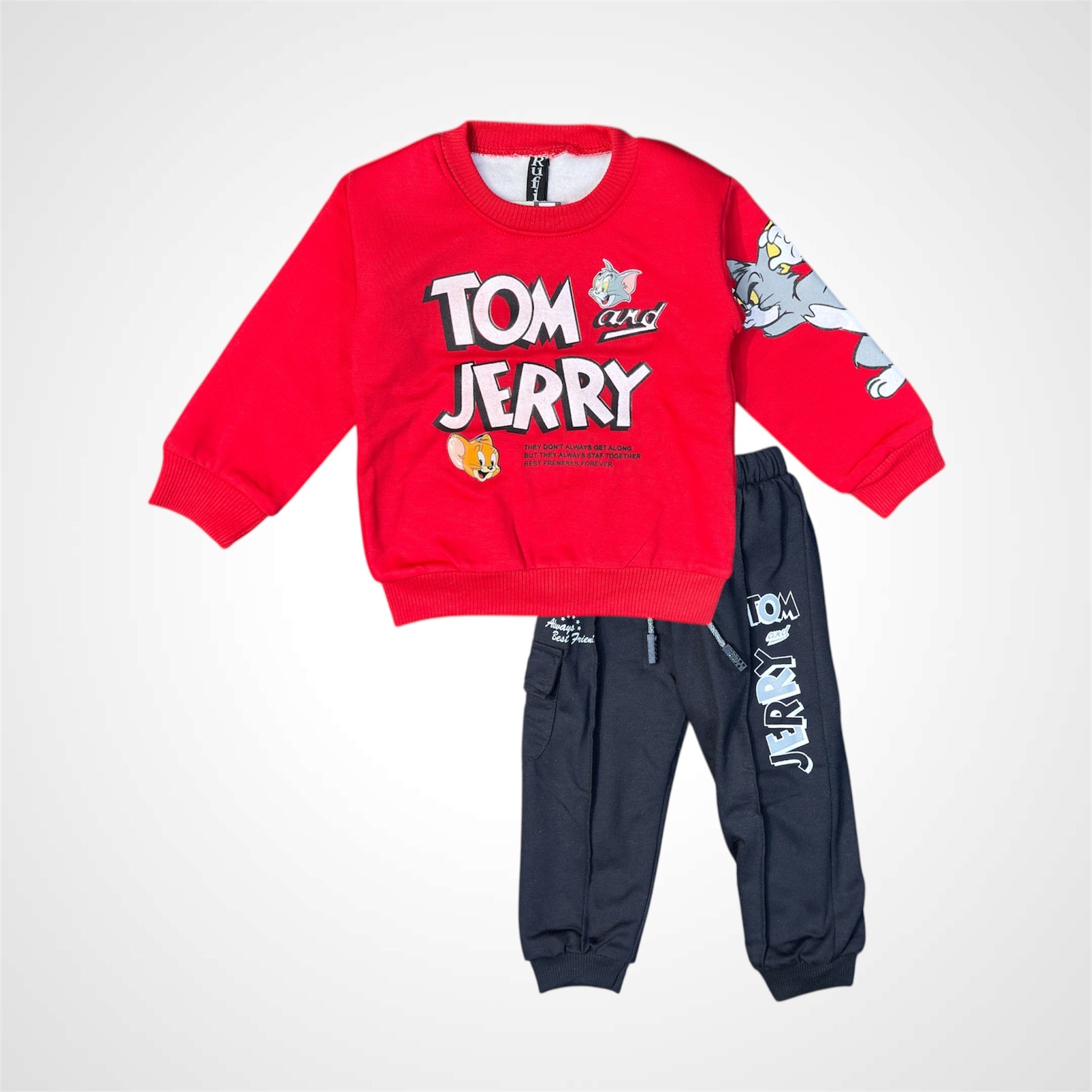 Kids SuitsATM JEANSoption1Children's Cozy Tom and Jerry Cartoon Theme Pullover Top and Jogger Set - ATM JEANS