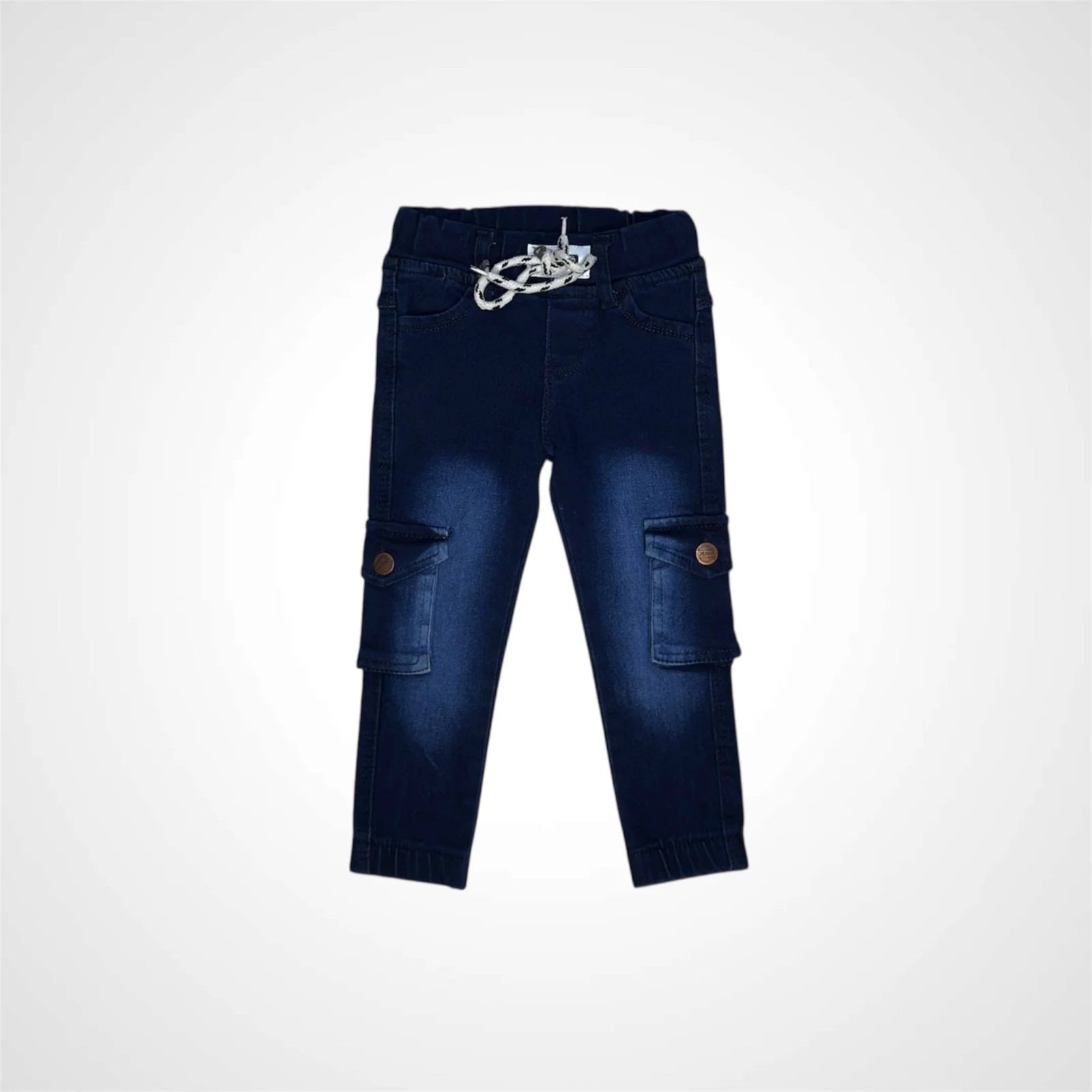 Trendy Washed Denim Cargo Pants for Kids