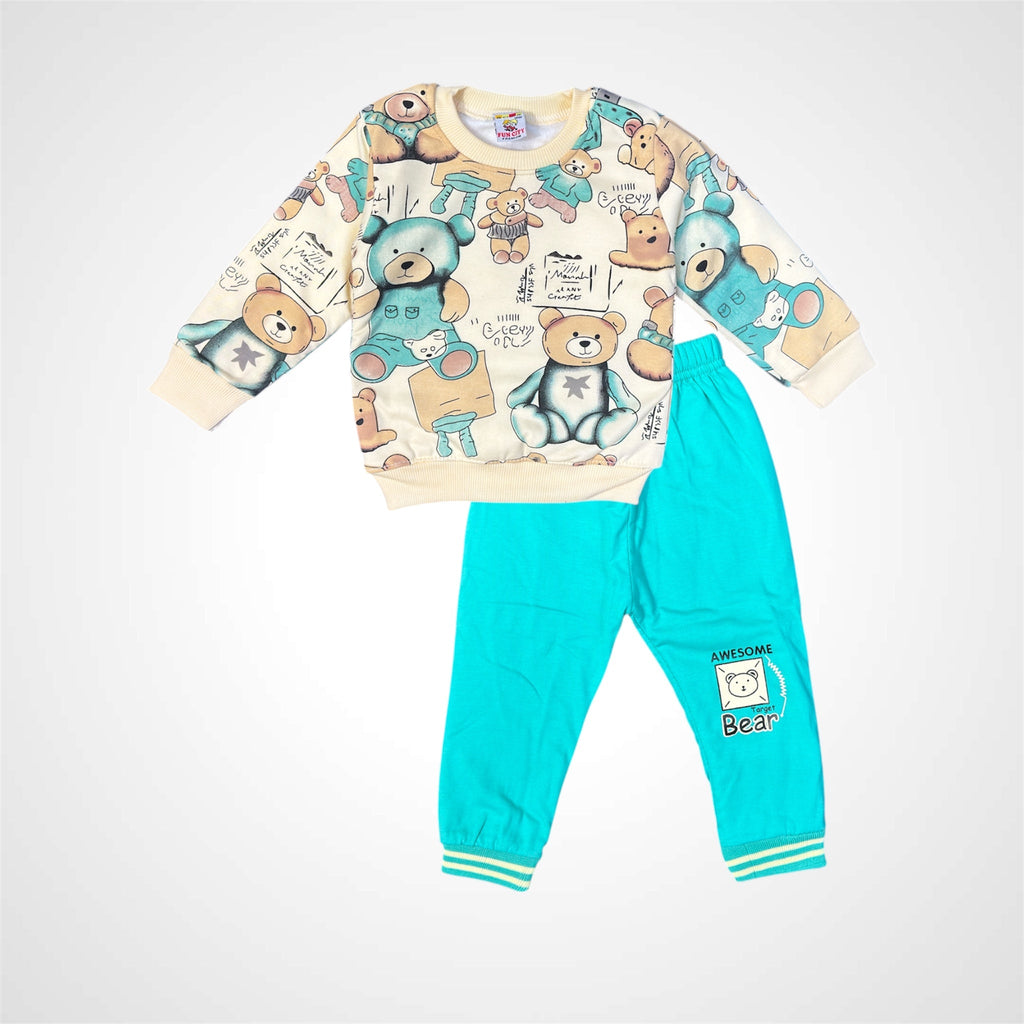 Kids SuitsATM JEANSoption1Children's Fun Printed Playwear Set – Teddy Bear Theme Sweatshirt and Joggers - ATM JEANS