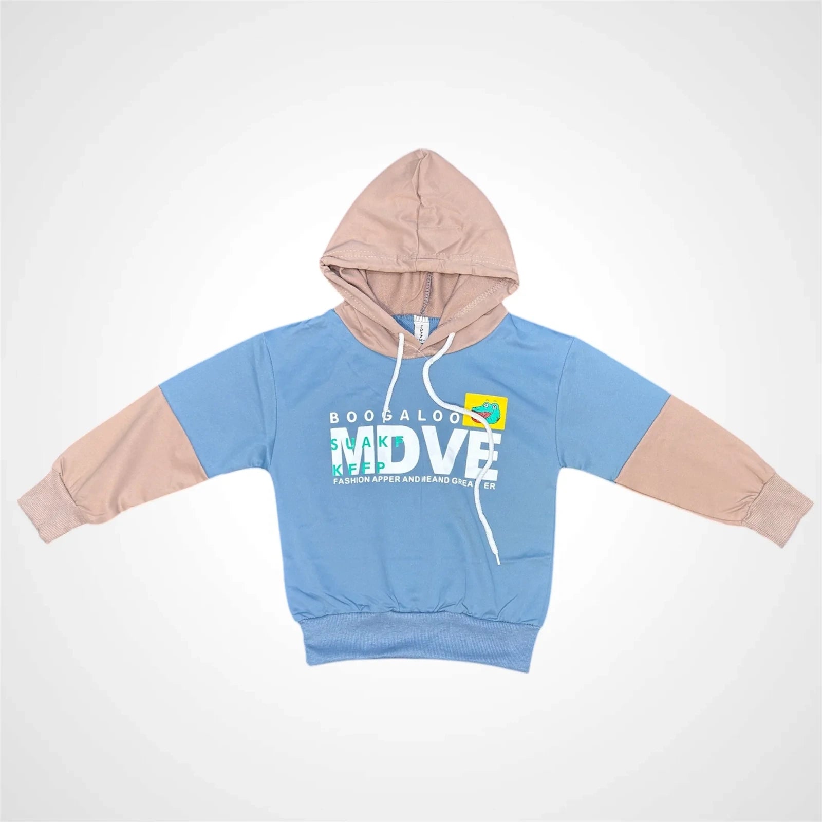 Boys' Color-Block Hooded Sweatshirt with Graphic Print