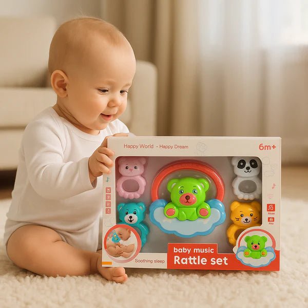 ToysATM JEANSoption1Baby Rattle Teether Set 5Pcs Sea Horse - Sunshine - ATM JEANS