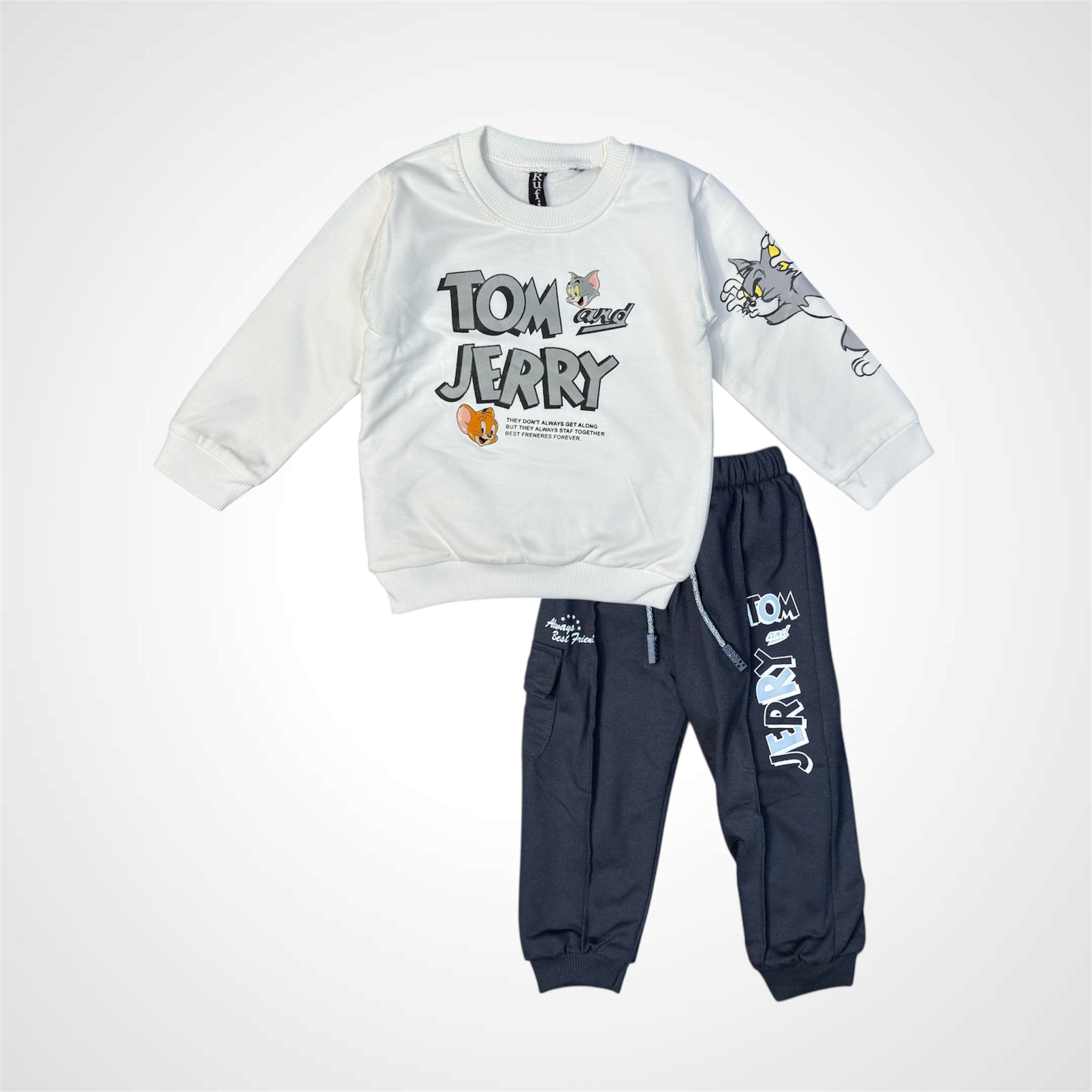 Kids SuitsATM JEANSoption1Children's Cozy Tom and Jerry Cartoon Theme Pullover Top and Jogger Set - ATM JEANS