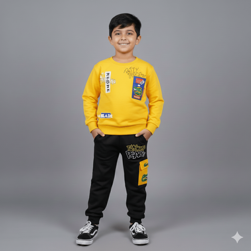 TracksuitATM JEANSoption1Kids' Peace & Street Style Sweatshirt and Jogger Outfit - ATM JEANS